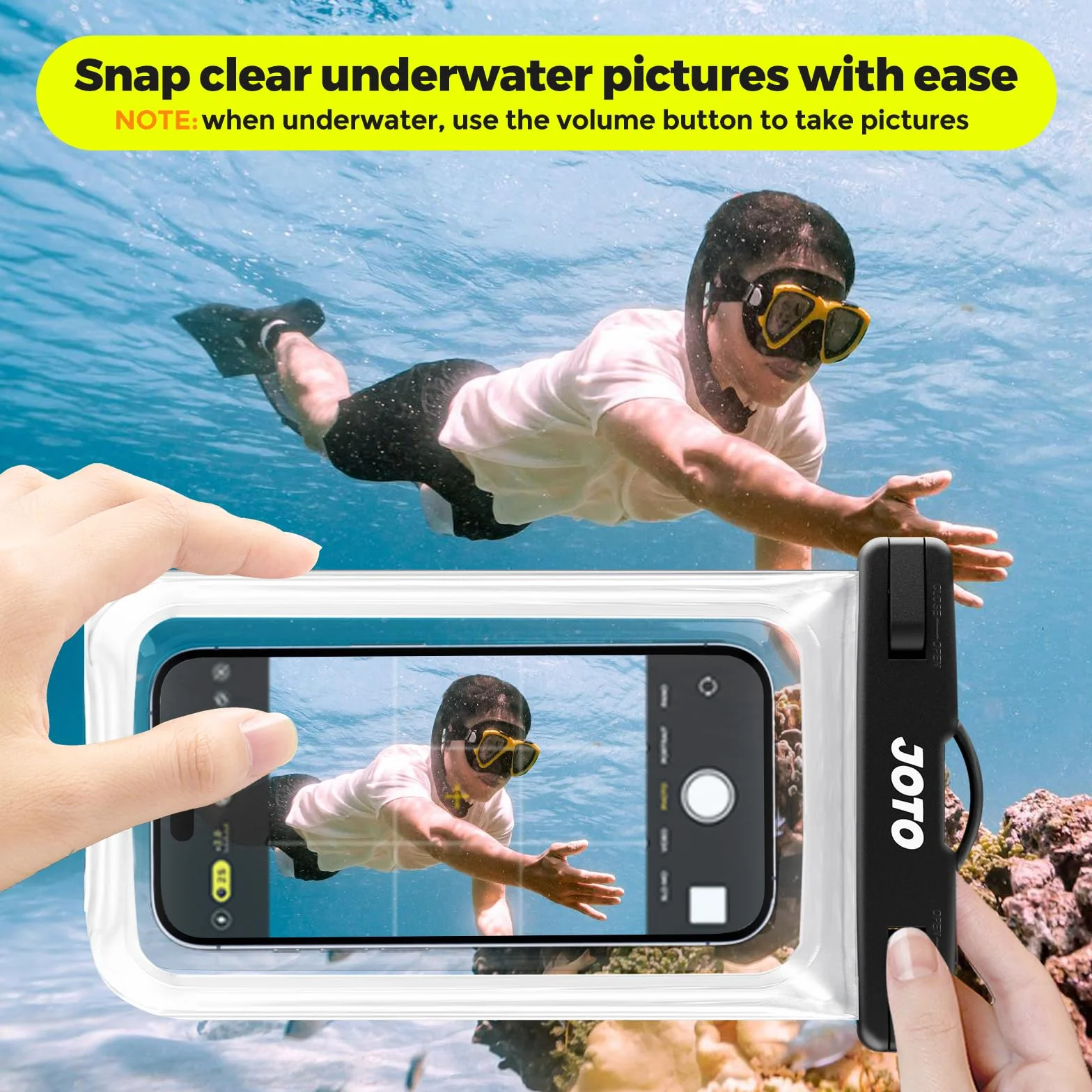 JOTO Uniwersalny wodoodporny pokrowiec pokrowiec pokrowiec pokrowiec na telefon komórkowy sucha torba etui na iPhone 11 Pro Max Xs Max XR X 8 7 6S Plus, Galaxy S20 Ultra S20+ S10 Plus S10e S9 Plus S8/Note 10+ 10 9 8, piksele 4 XL 3a do 6,9" - przezroczyst