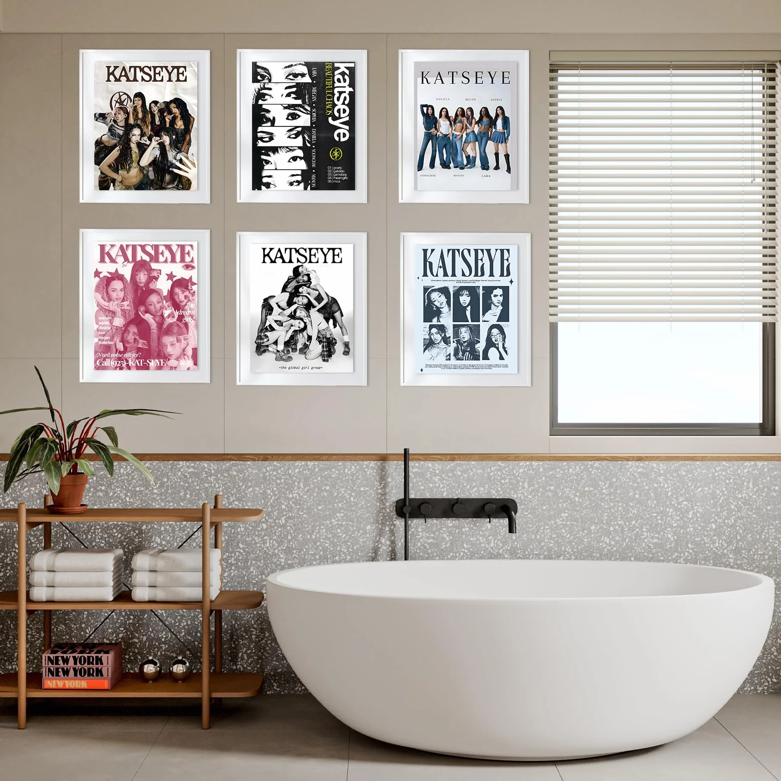 Katseye Poster Lot de 6 Affiche Décoration Peinture Toile Mur Art sans Cadre 20 x 25 cm