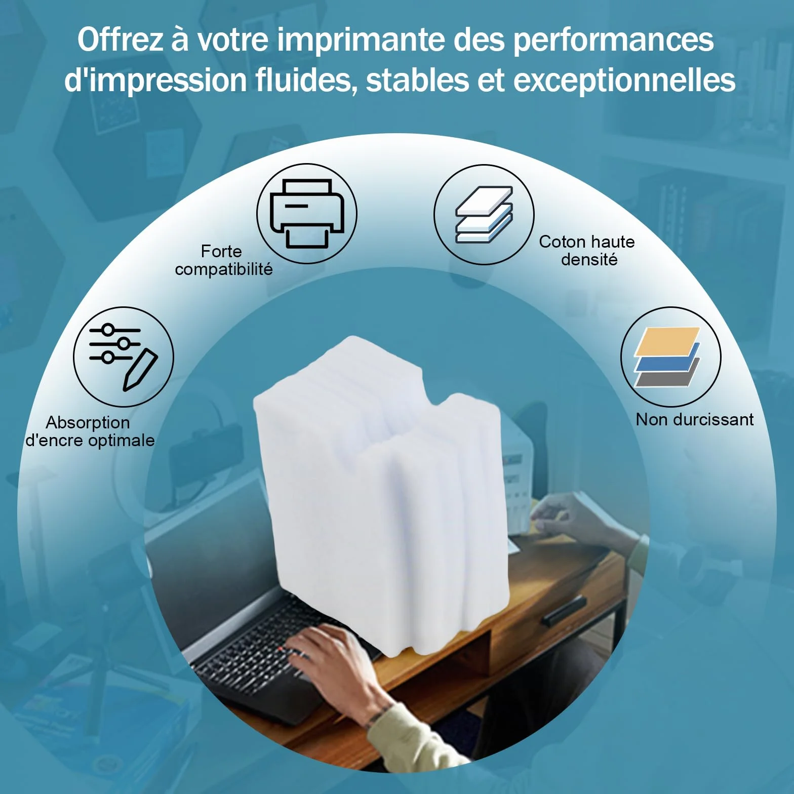 Eponges pour boîte d'entretien Epson EcoTank ET-2800 ET-2803 ET-2820 ET-2826 ET-2710 ET-2711 ET-2712 ET-2714 ET-2715