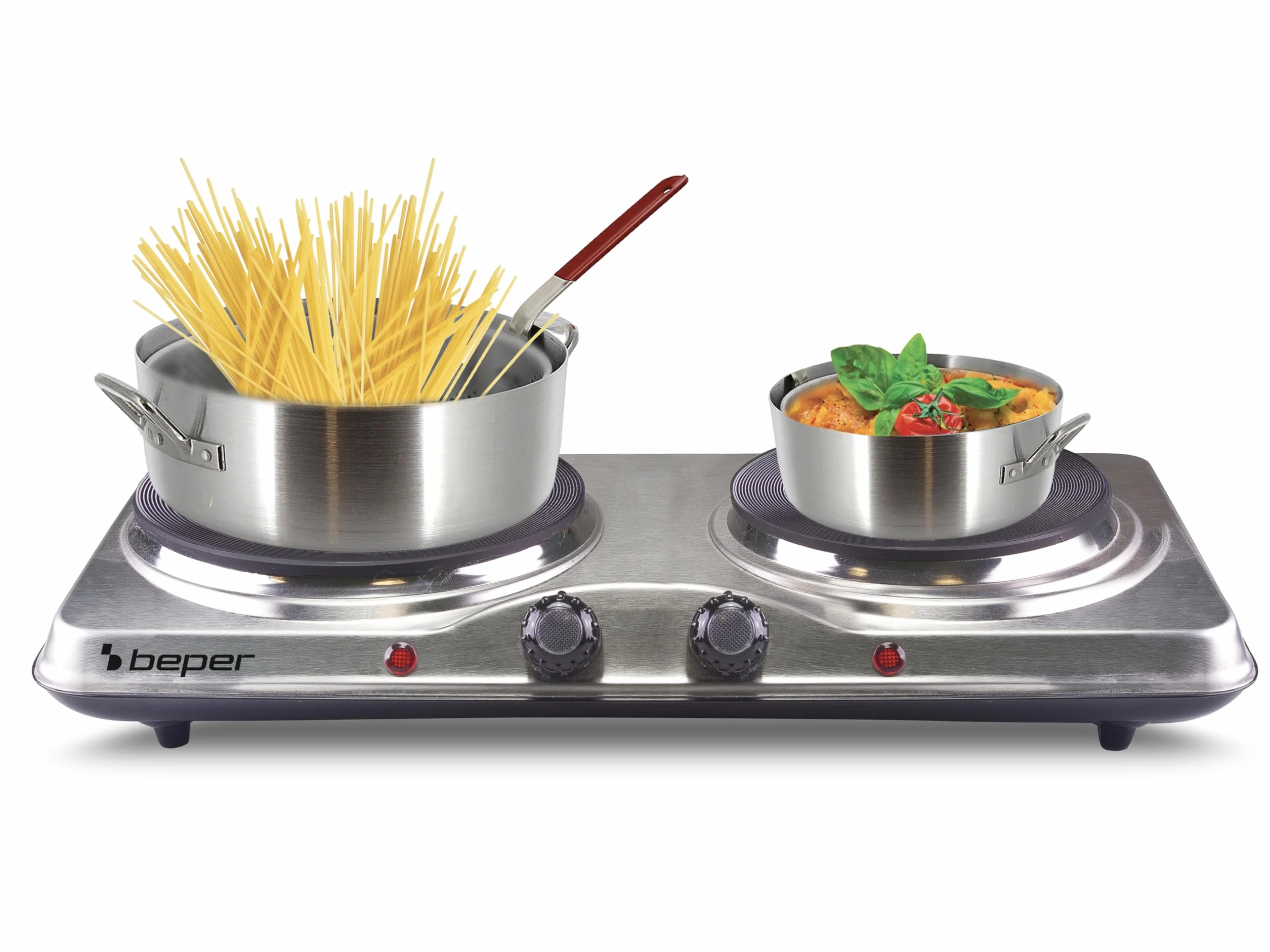 BEPER 90.825 Double Plaque de Cuisson Electrique, Argent, 1000 W