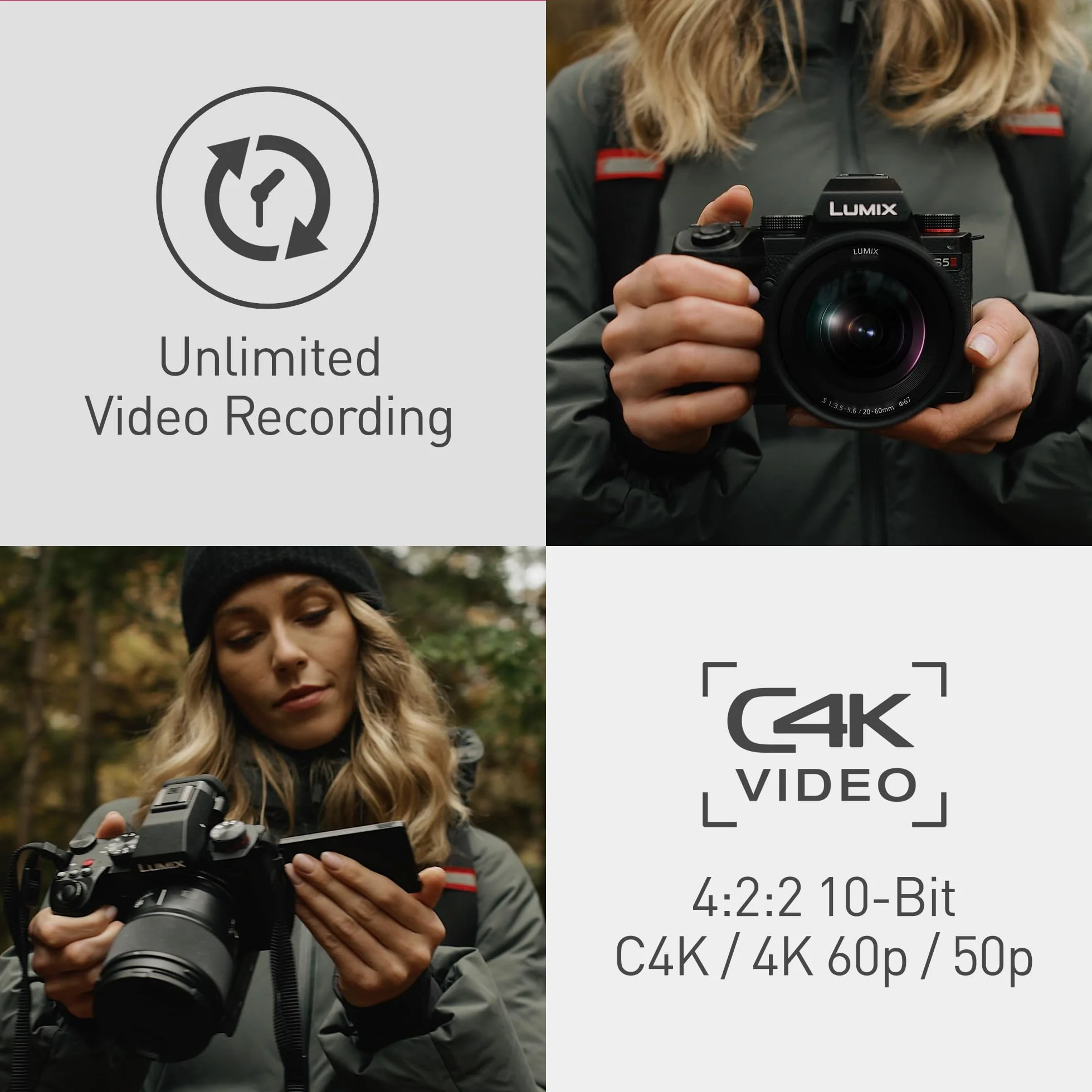 Panasonic Lumix DC-S5 II, Pełnoklatkowy aparat bezlusterkowy, z Obiektywem S-R1840E 18-40mm S, 4K 60P i 6k 30P, Flip screen, Wi-Fi, Phase Hybrid AF 179 pól, Active IS, Czarny