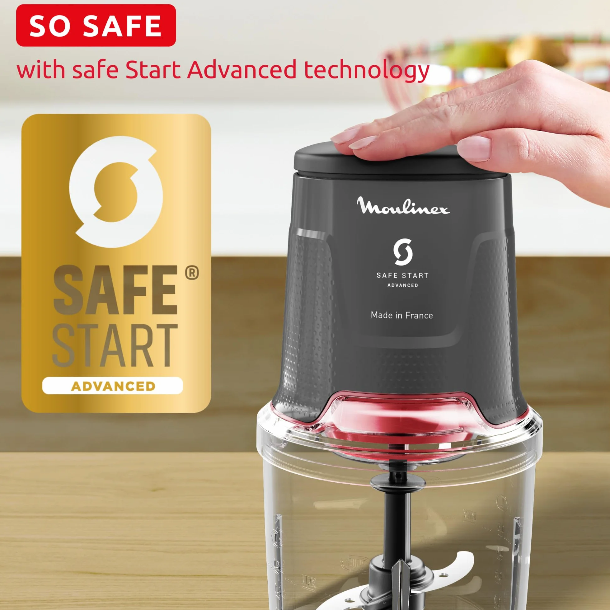 Easy Press, Hachoir électrique, 600W, 4lames tranchantes, Technologie Safe Start Advanced, AT740HF1, Hippo Iron
