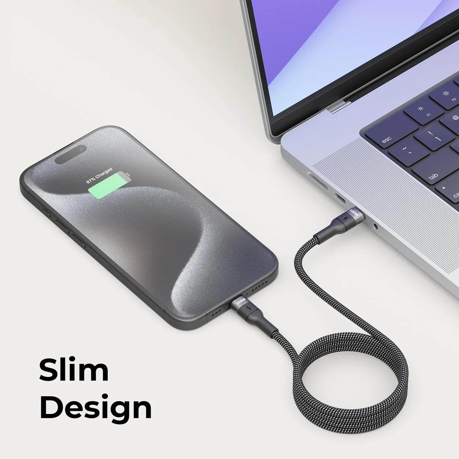 deleyCON 3,0m Kabel USB‑C (100W Szybkie ładowanie) - PD 3.0 PPS - C na C - Przewód do iPhone 17, 16, 15, Pro, Max, Air, Galaxy A16, A56, S25, S24, S23, Pixel, iPad Pro, MacBook, AirPods, Tablet