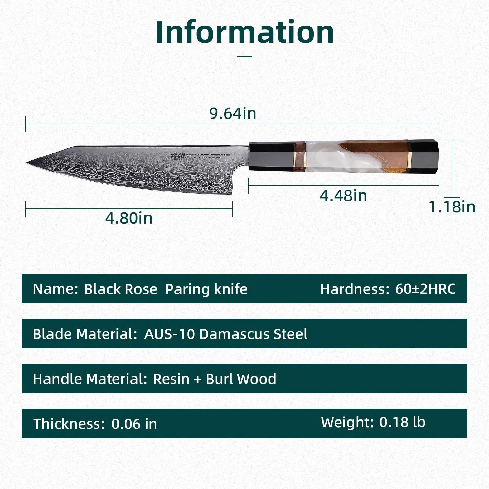 FINDKING Couteau de Cuisine Multifonction 5 Pouces – Couteau Tranchant pour Fruits et Préparation des Aliments, Idéal pour la Cuisine Quotidienne (Série BLACK-ROSE)
