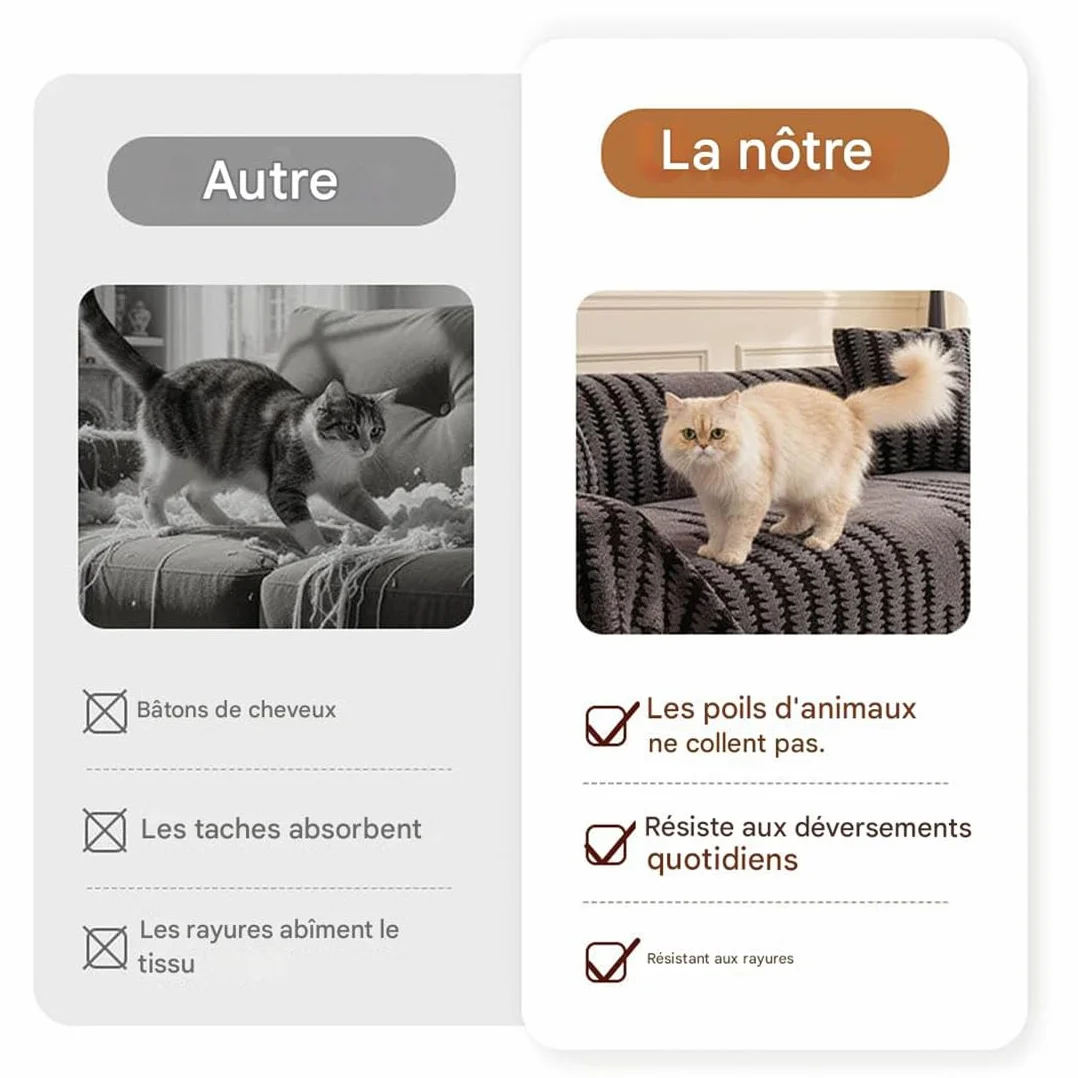 Housse de Canapé Douce Antidérapante en Peluche, Protection Canapé Chien Extensible 180 x 150 cm