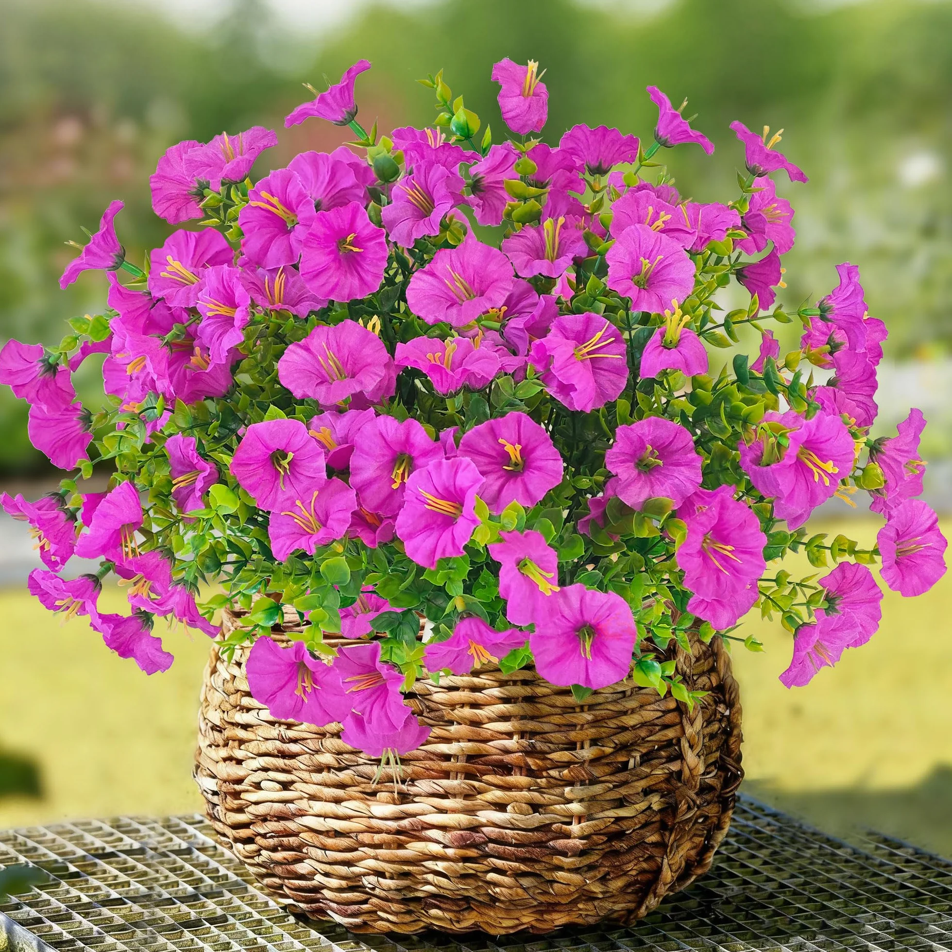 TINA Fleurs Artificielles 6 Bouquet Gloire du Matin Résistantes aux UV Décoration Extérieur Maison Jardin