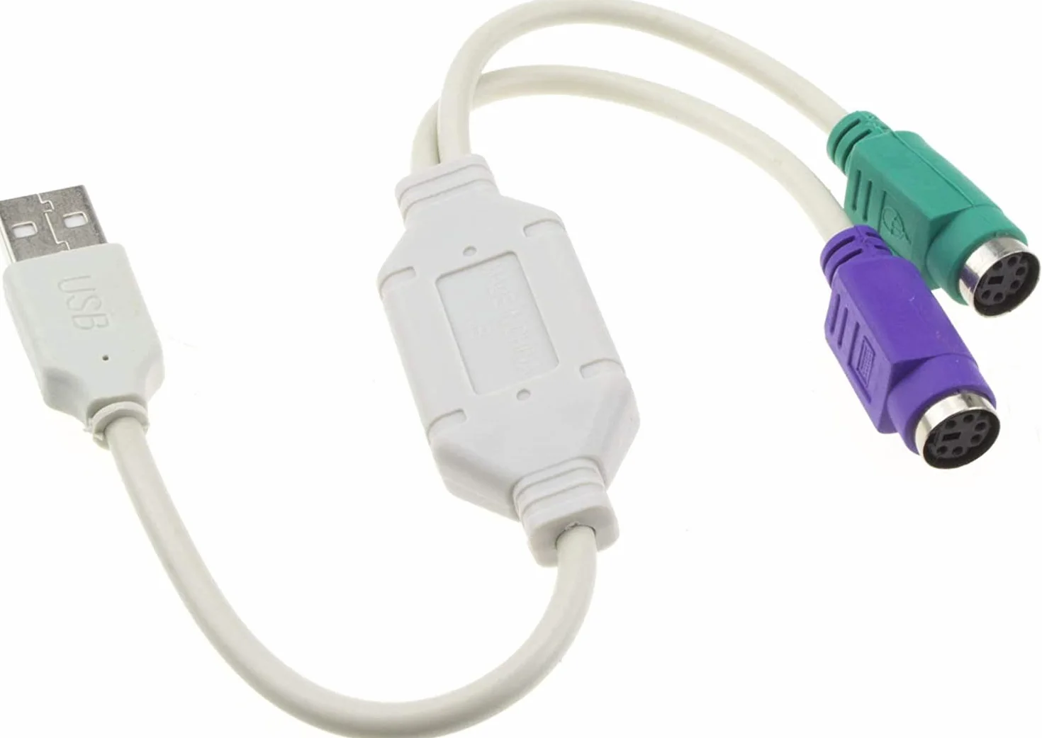 CABLEPELADO Adaptateur USB vers câble clavier et souris Commutateur KVM 15 cm Blanc