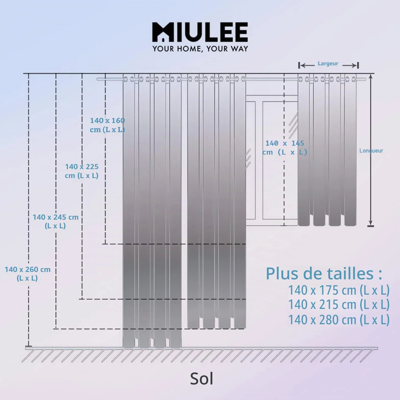 MIULEE Rideaux Voilage Blanc 140x225cm Rideau de Fenêtre à œillets 2 Panneaux