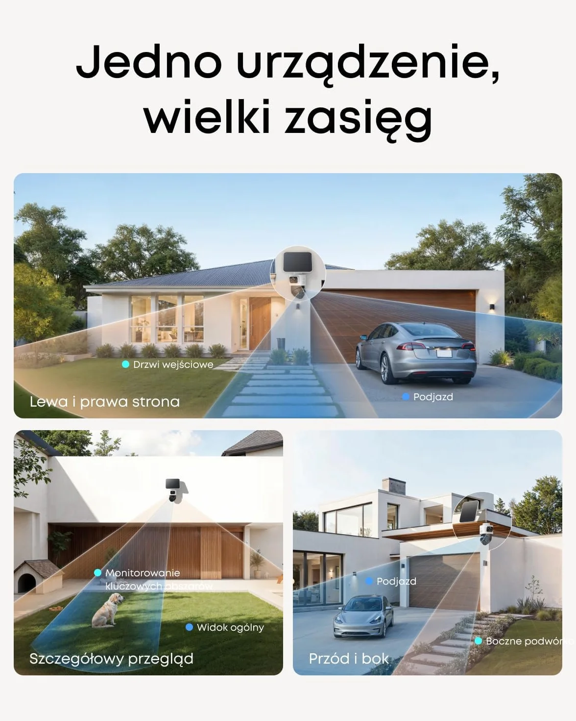 Zestaw eufyCam S4 z 2 kamerami, bezprzewodowa kamera solarna do monitoringu zewnętrznego, kamera PTZ z 3 obiektywami, 4K UHD, śledzenie wielu kamer 360°, automatyczne śledzenie