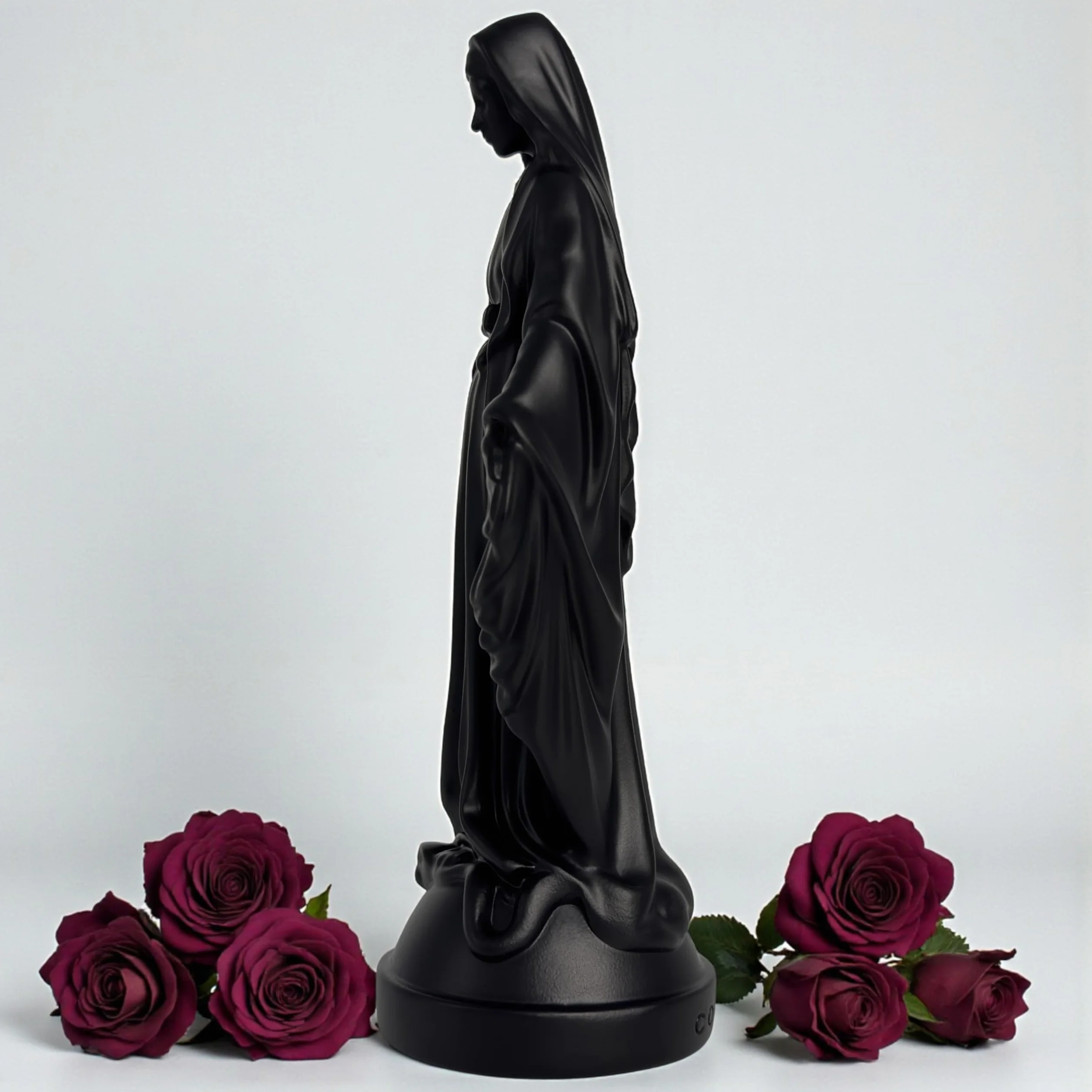 Statue Moderne Vierge Marie Figurine Décorative en Résine Cadeau Unique de Collection Noir