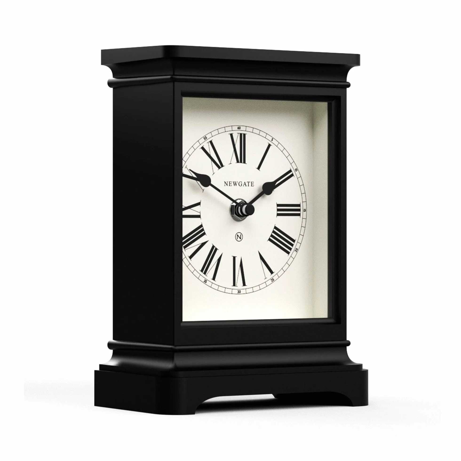 NEWGATE® Time Lord Horloge de cheminée Classique Noir Chiffres Romains pour Bureau Table