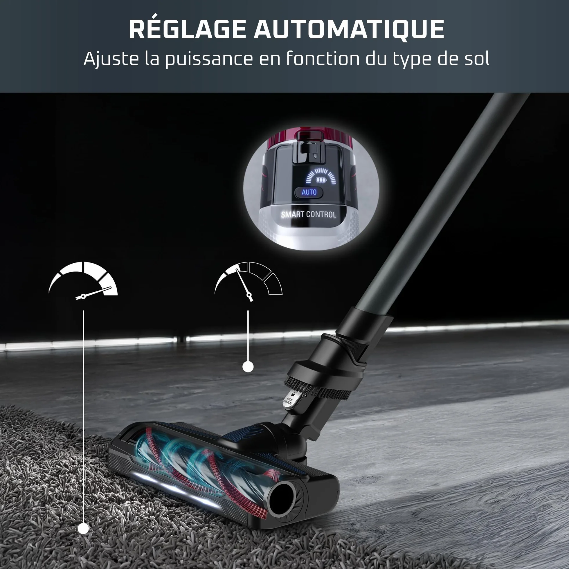 Rowenta X-Force Flex 9.60 Allergie Aspirateur balai sans fil, Filtration Anti-Allergènes, Puissant 100AW, Ultra Léger, Autonomie 45min RH2038WO, Noir / Violet