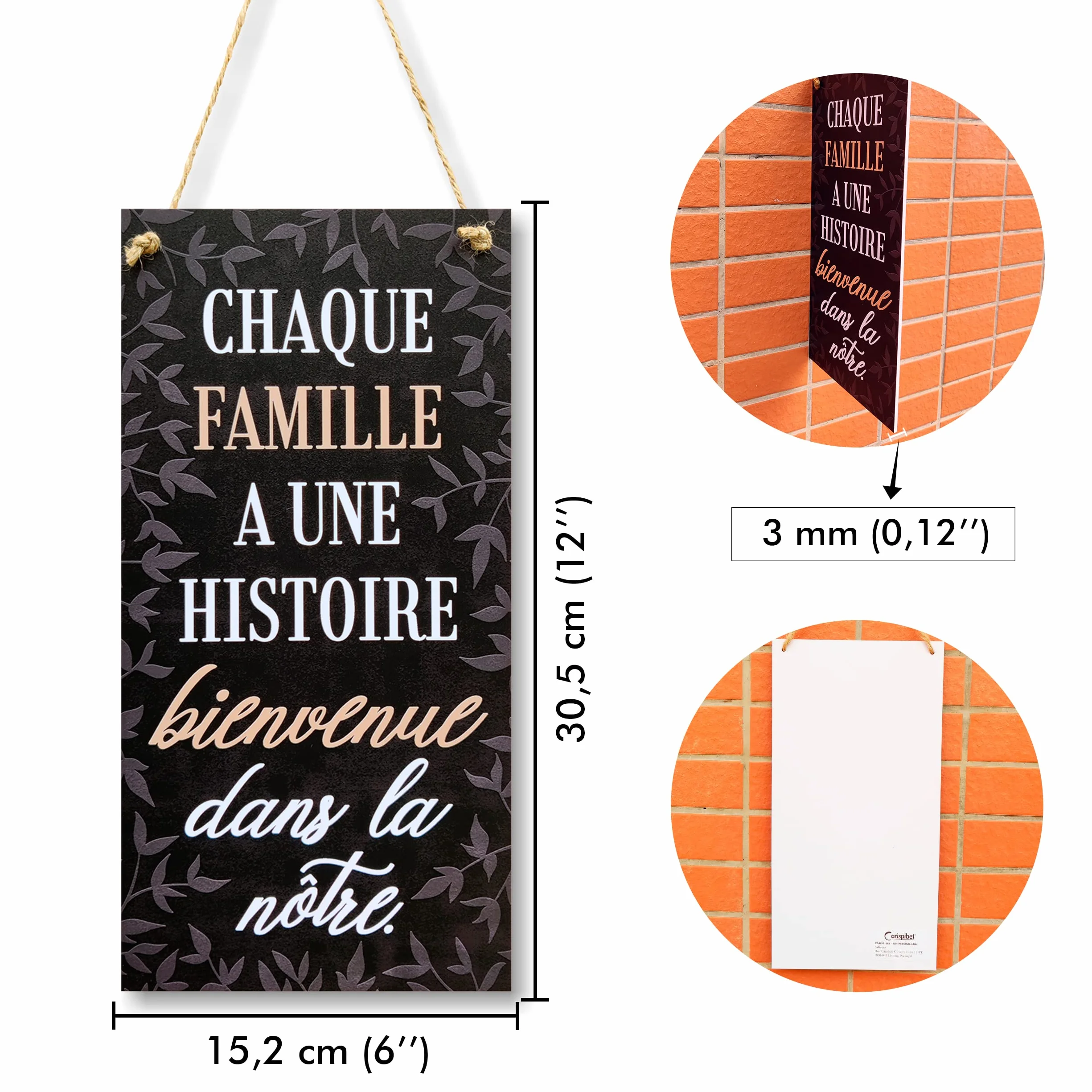 Enseignes pour la maison plaques de décoration 30 x 15 cm
