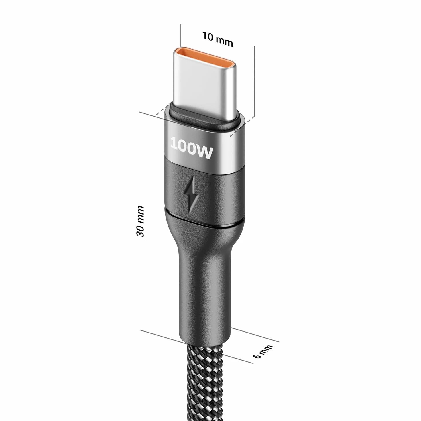deleyCON 3,0m Kabel USB‑C (100W Szybkie ładowanie) - PD 3.0 PPS - C na C - Przewód do iPhone 17, 16, 15, Pro, Max, Air, Galaxy A16, A56, S25, S24, S23, Pixel, iPad Pro, MacBook, AirPods, Tablet
