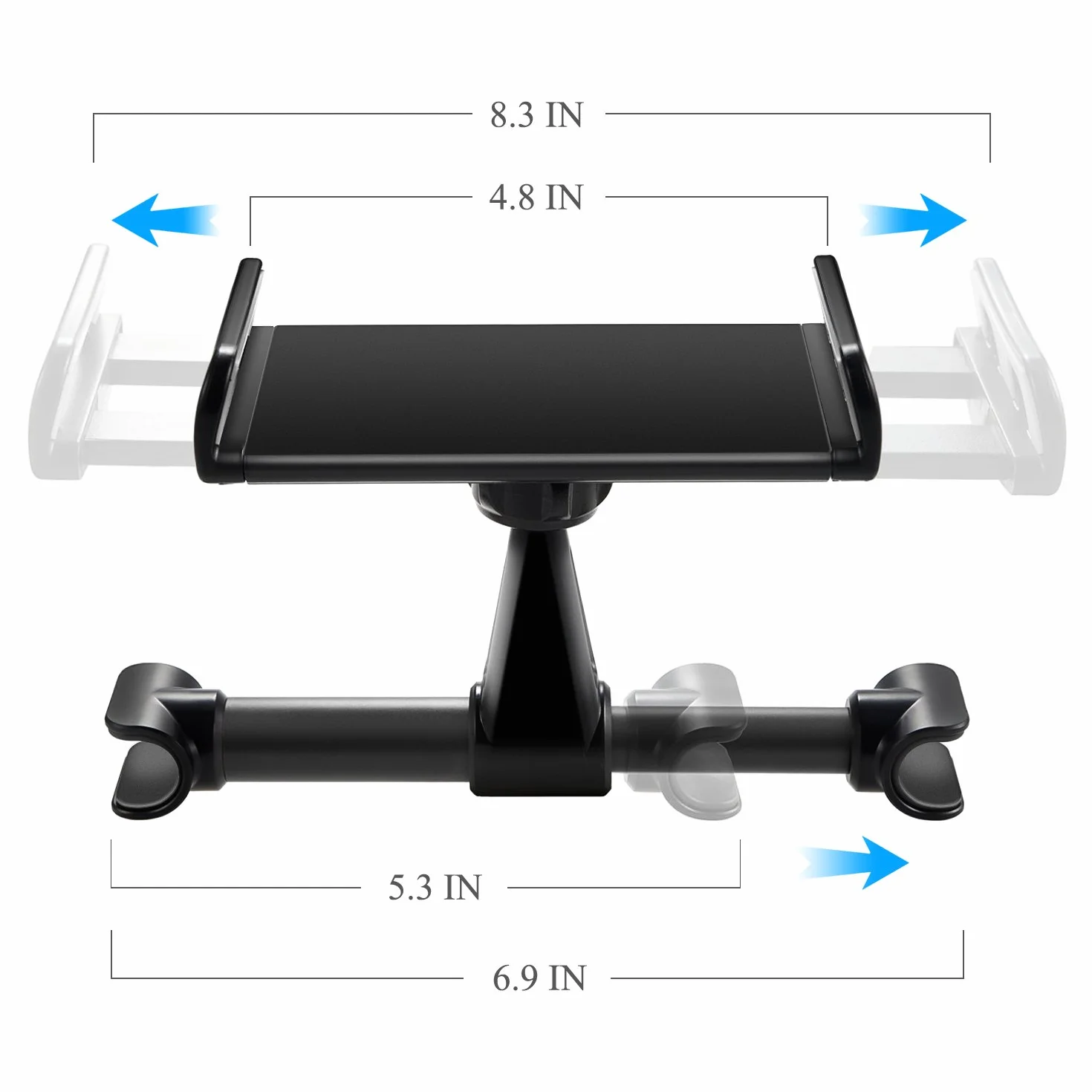Uchwyt na zagłówek samochodowy kompatybilny z Nintendo Switch & OLED Model, regulowany uniwersalny uchwyt samochodowy do konsoli do gier, telefonów i tabletów (4"-11")