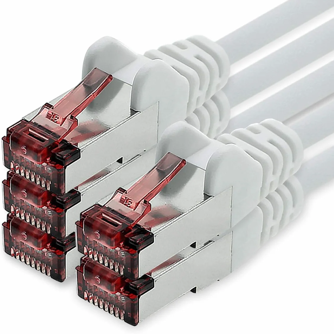 Câble réseau Cat.6 0,5m blanc SFTP Pimf 5 pièces