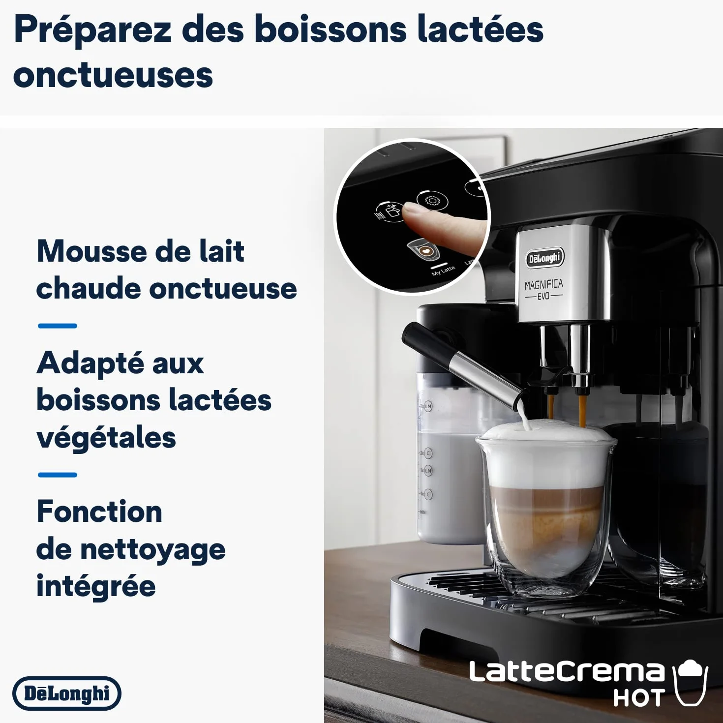 De'Longhi Magnifica Evo, Machine à Café et Cappucino avec Broyeur à Grains, ECAM292.81.B, Noir