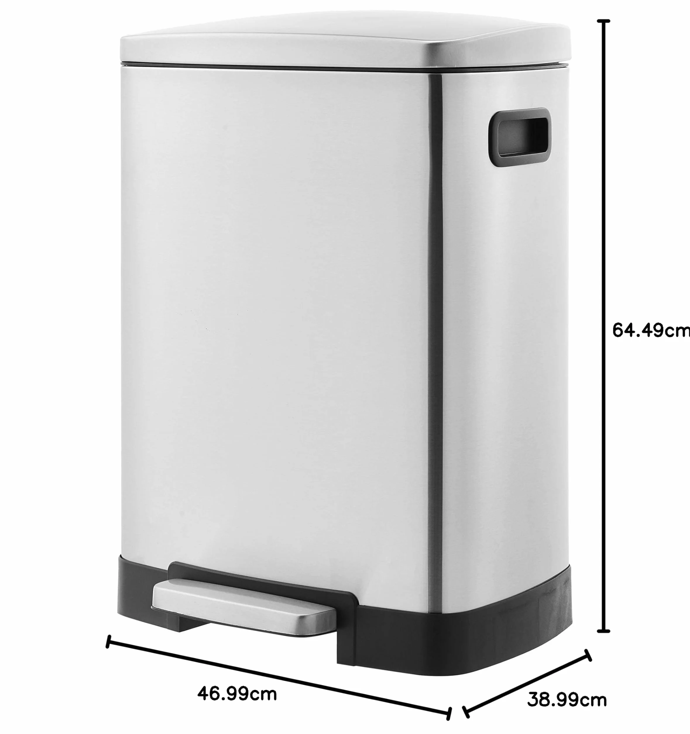 Amazon Basics Poubelle de recyclage rectangulaire à pédale 2 compartiments 25 L 15 L 40 L argent