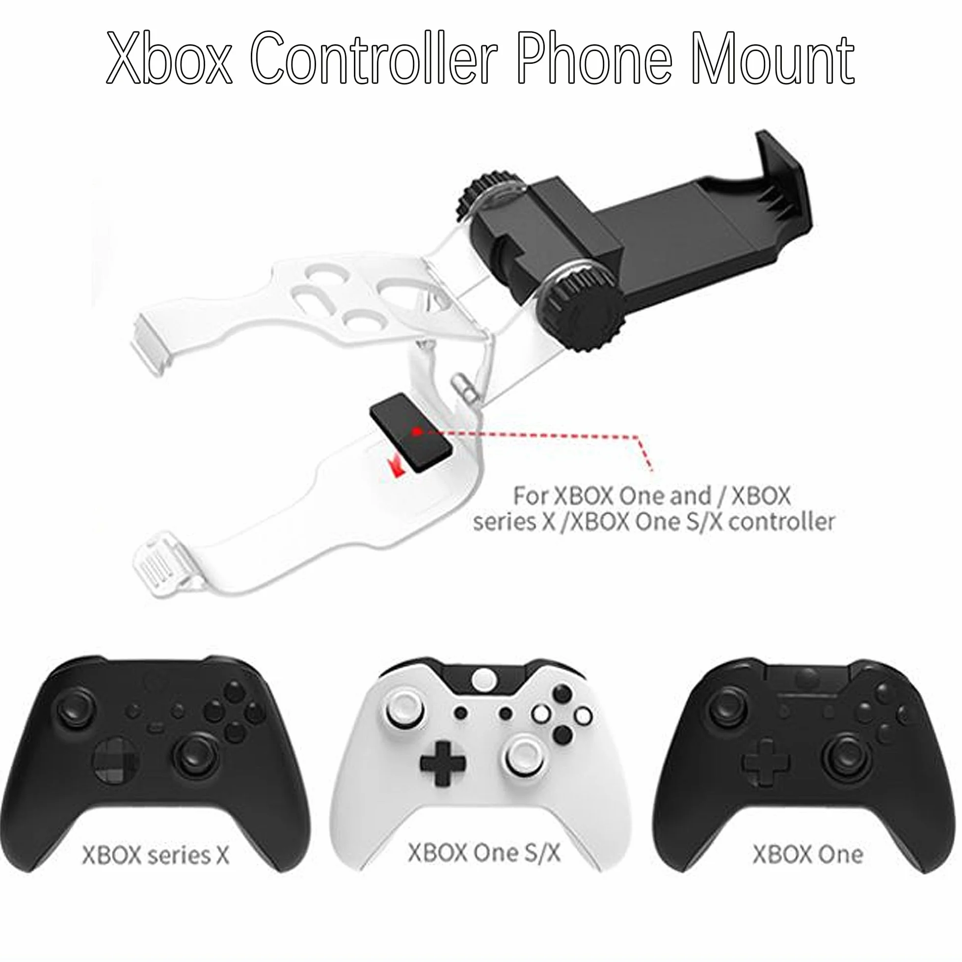 MINGZE Xbox Series X/ONE/S/X uchwyt na telefon, uchwyt na kontroler telefonu regulowany uchwyt zaciskowy kompatybilny składany kontroler mobilne gry 3-punktowy zacisk
