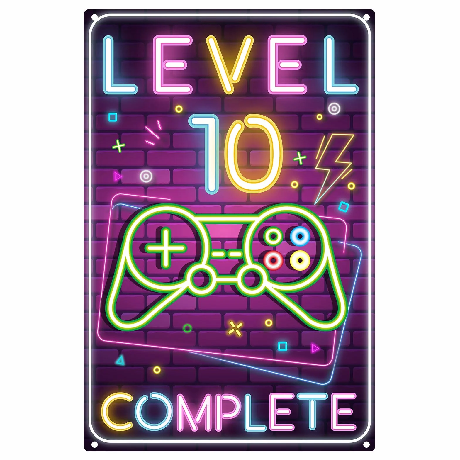 Plaque métallique vintage 20x30 cm Carte d'anniversaire pour gamers