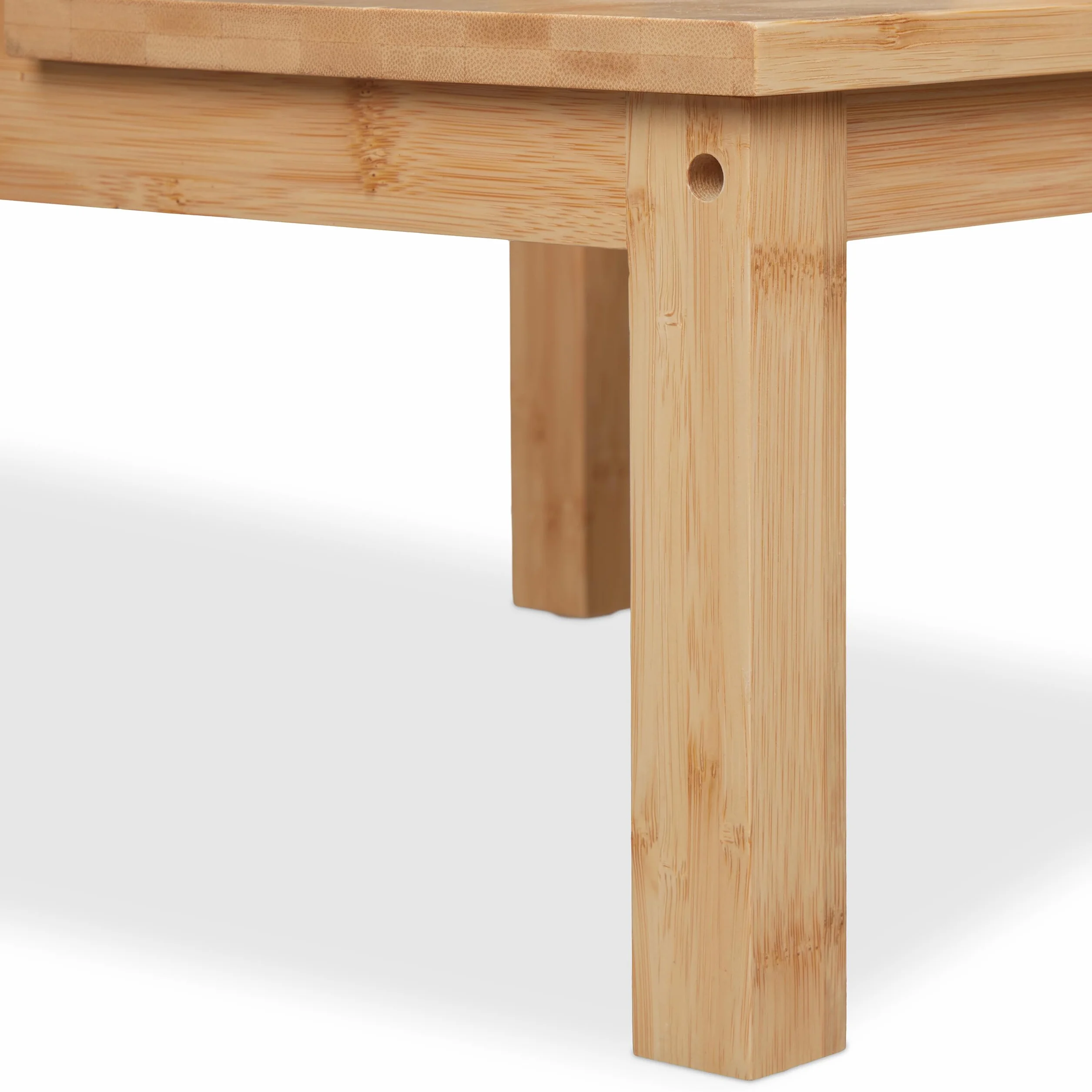 Relaxdays Tabouret, 2 marches, en Bambou, Charge maximale : 100 kg, Enfant, Quotidien, HLP : 40 x 40 x 40,5 cm, Nature