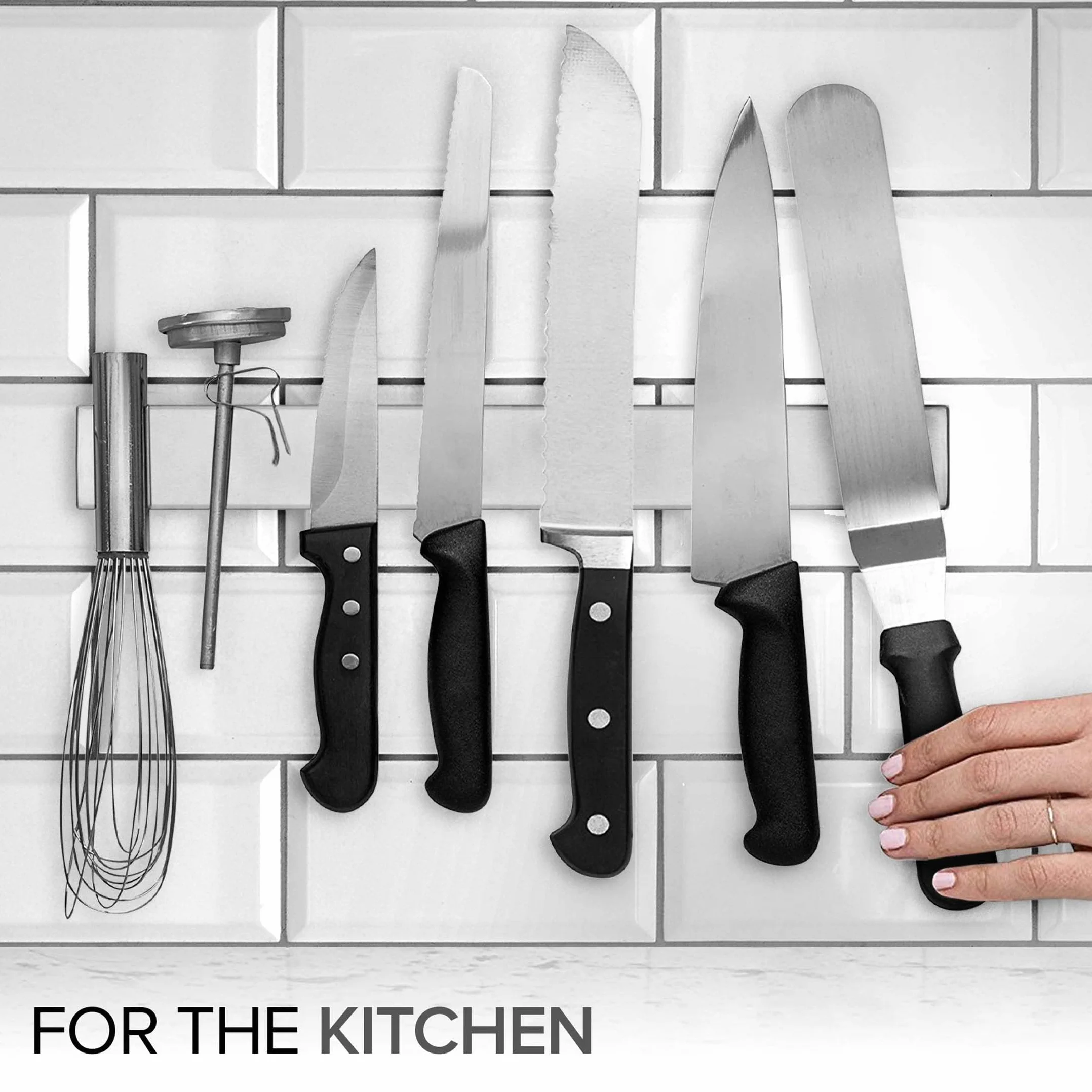 Barre magnétique en acier inoxydable de 35,6 cm - Utilisation comme porte-couteaux, barre à couteaux, porte-ustensiles de cuisine et porte-outils