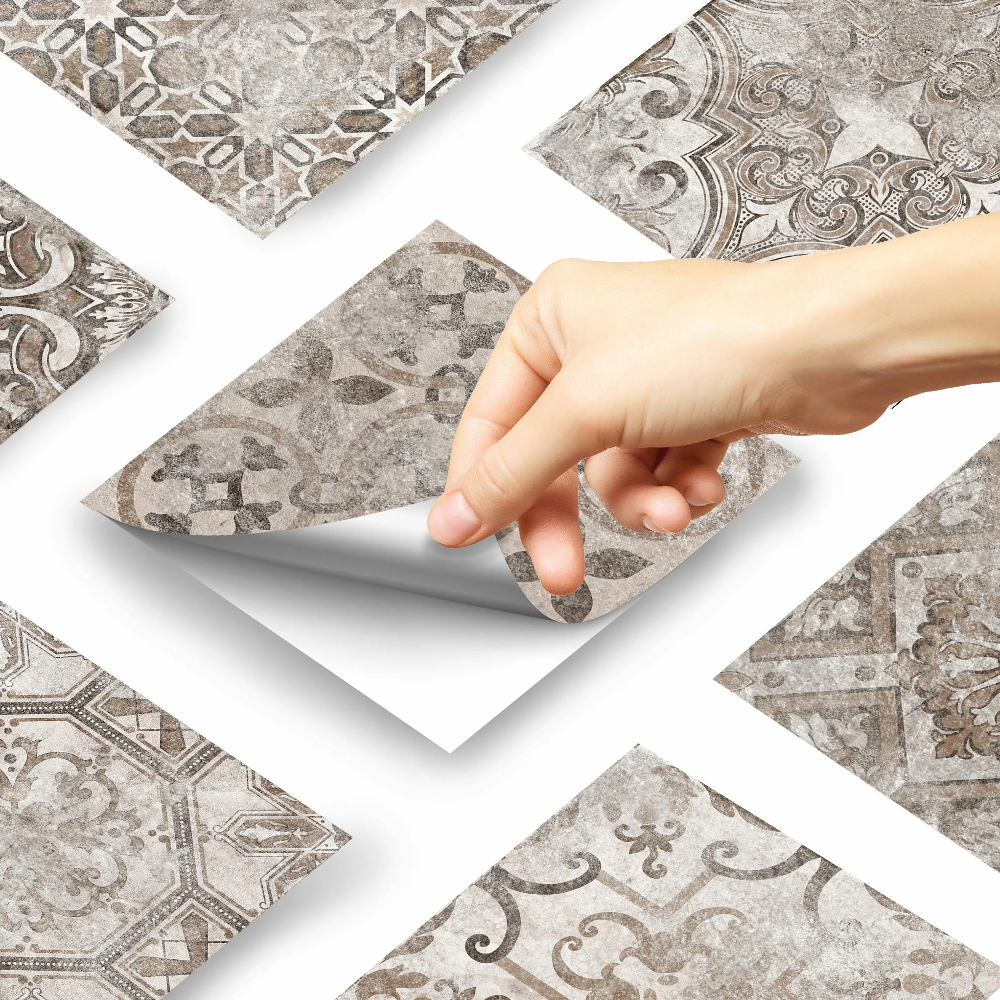 AREDE Feuilles Mural Stickers Carrelage 2D Imperméables 15x15 cm T1015