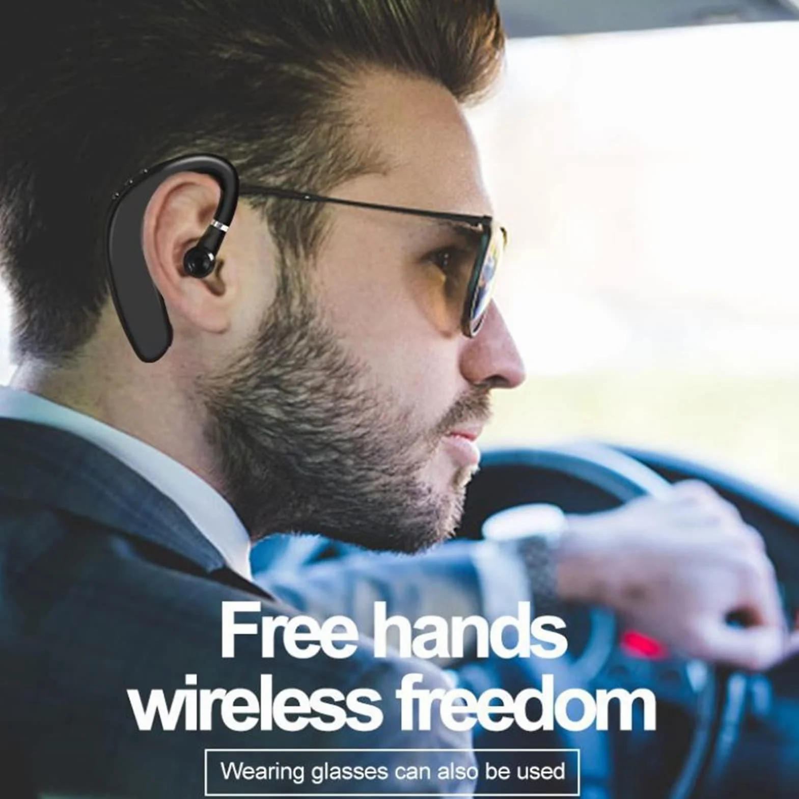 Zestaw słuchawkowy Bluetooth 5.2, bezprzewodowy zestaw słuchawkowy Bluetooth 5.2, zintegrowany mikrofon HD, ergonomiczny design, uniwersalne lewe i prawe ucho, do tabletów mobilnych