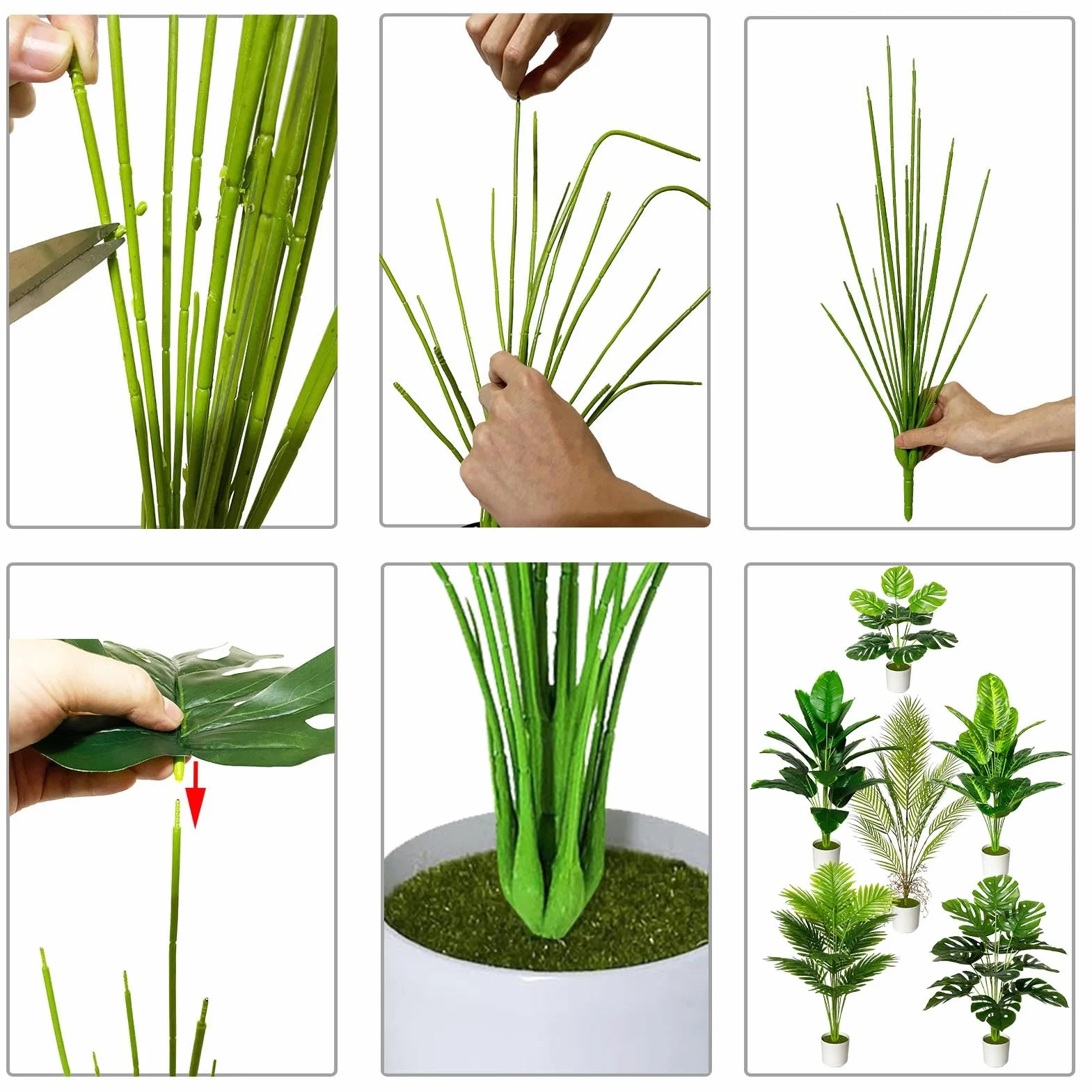 Plantes Artificielles en Pots 80cm Fausse Plante Arbre Artificiel Décoration Intérieur Palmiers Haut