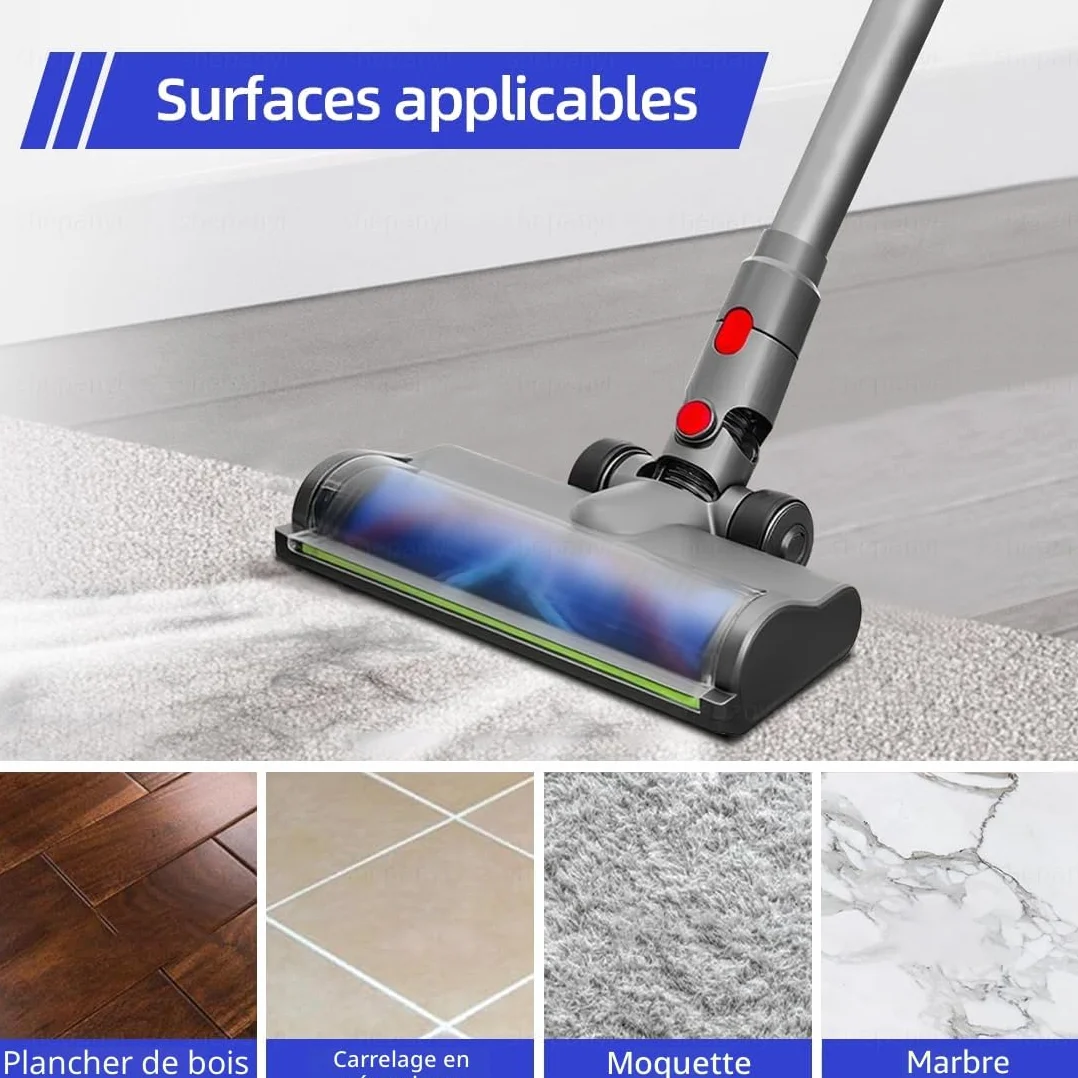 Brosse Détection de Poussière, Compatible pour Dyson Aspirateurs V7, V8, V10, V11, V15, Pièces de Rechange, Brosse Aspirateur, Pièces de Détachées, Motorhead, Accessoire pour Sols Durs.