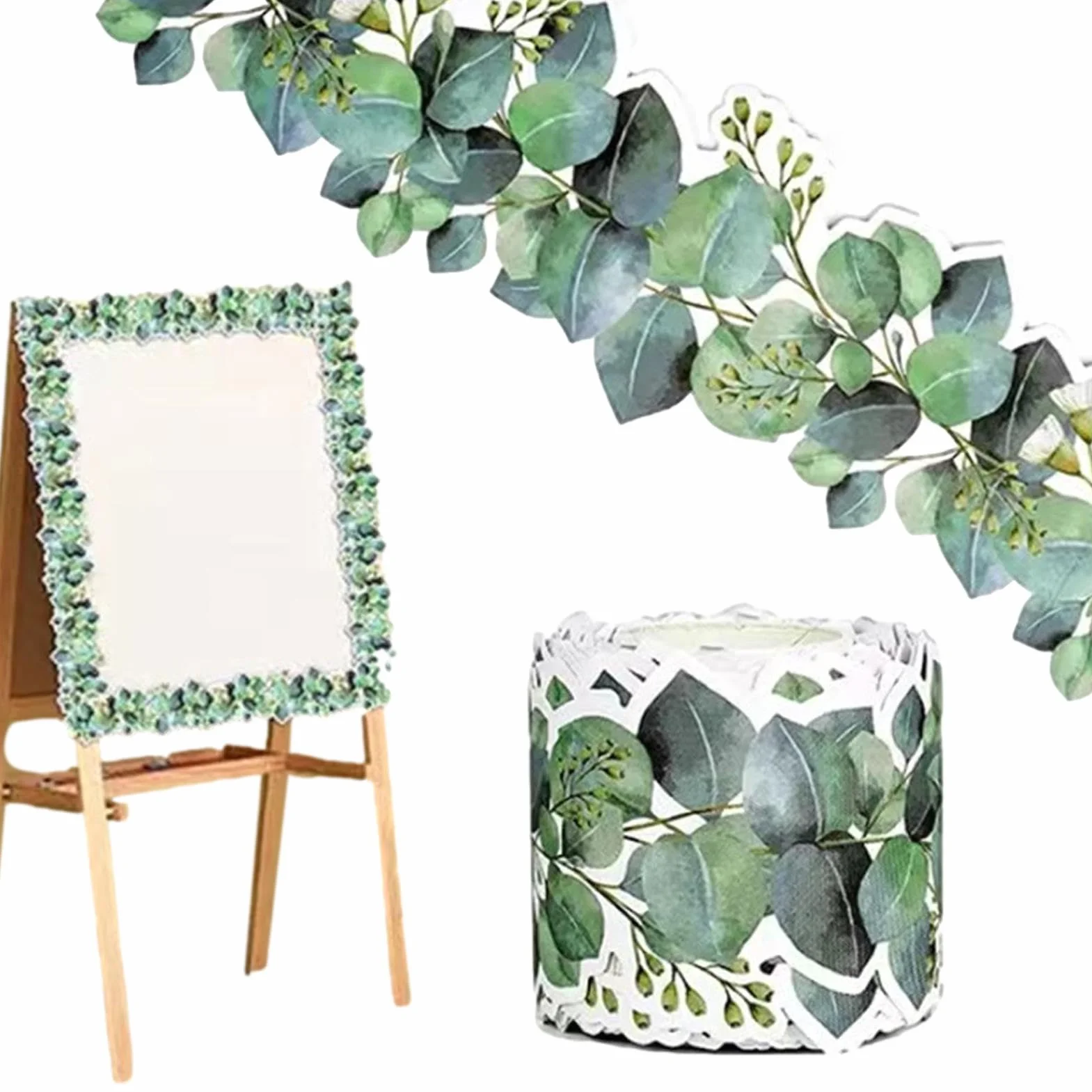 Autocollant Bordure d'eucalyptus Imperméable pour Murs fenêtre