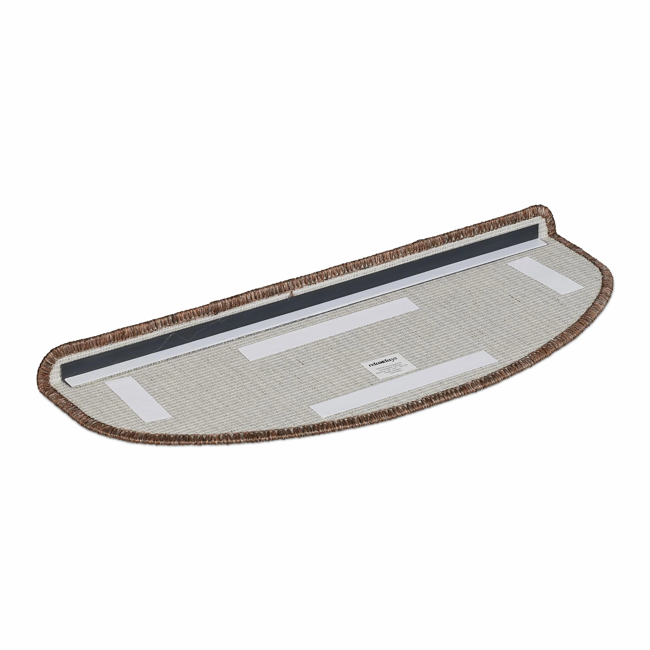 Relaxdays Marchette d'escalier semicirculaire Auto-adhésive Lot de 15 65 x 24 cm Marron foncé