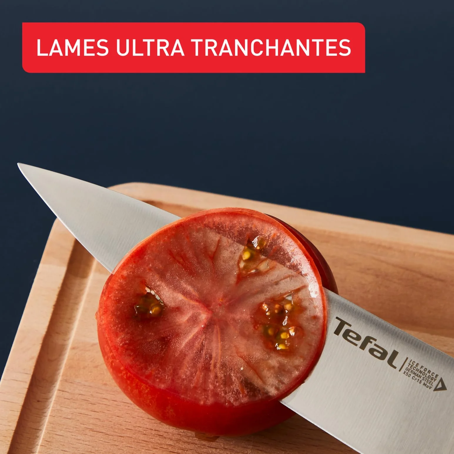 Tefal Bloc couteaux de cuisine Ice Force Ensemble 6 pièces Lame acier inoxydable allemand Garantie 10 ans K232S574
