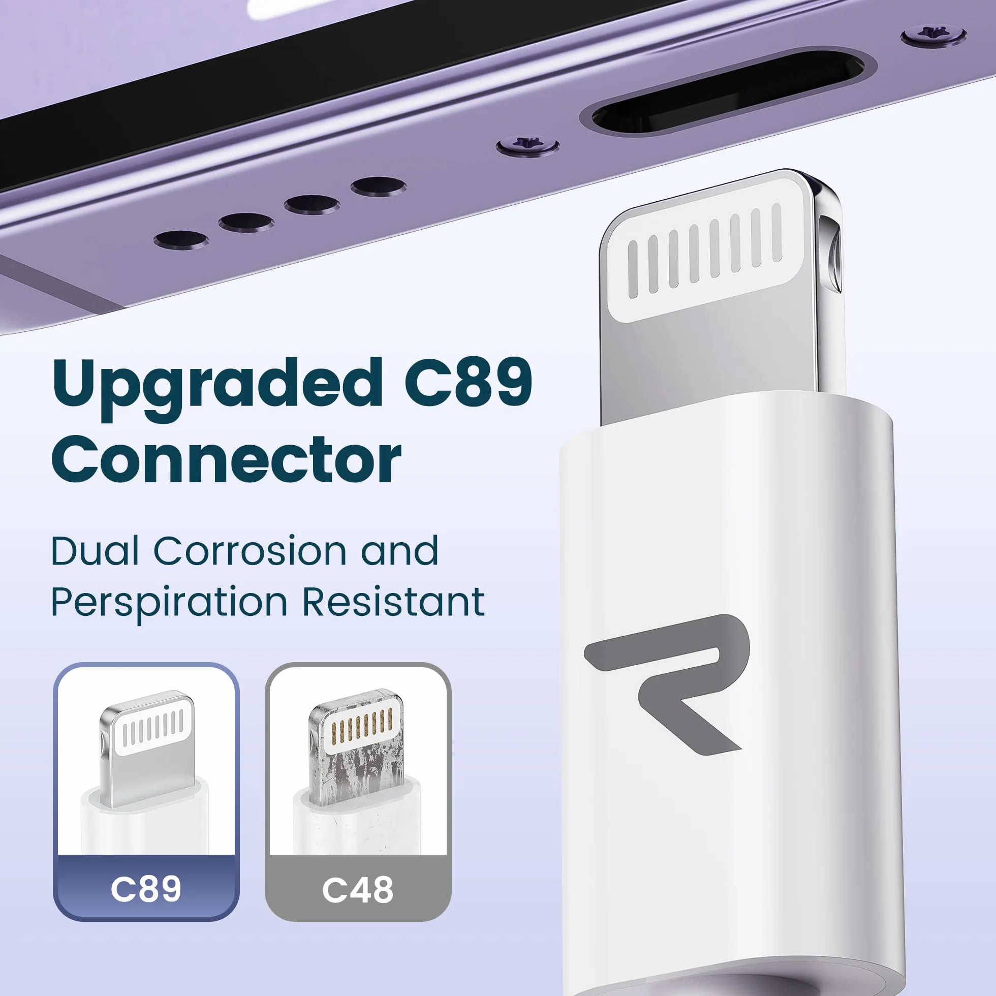 RAMPOW Câble Lightning MFi Certifié Apple, Charge Rapide USB, Ultra Résistant pour iPhone 14/14 Pro Max/13/12/11/X/XS/XR/8/7/6 iPad Pro 1M