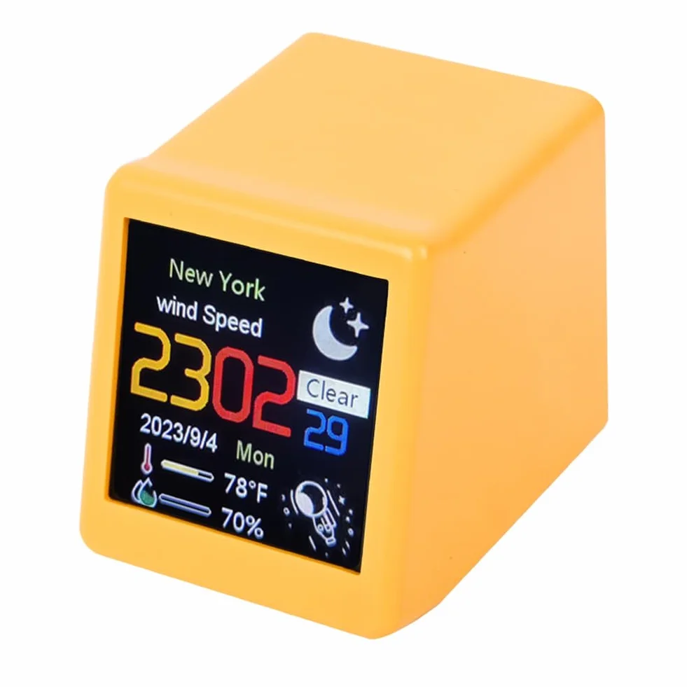 Intelligente Horloge de Station Météo WiFi avec Animations GIF, DéCoration de Bureau