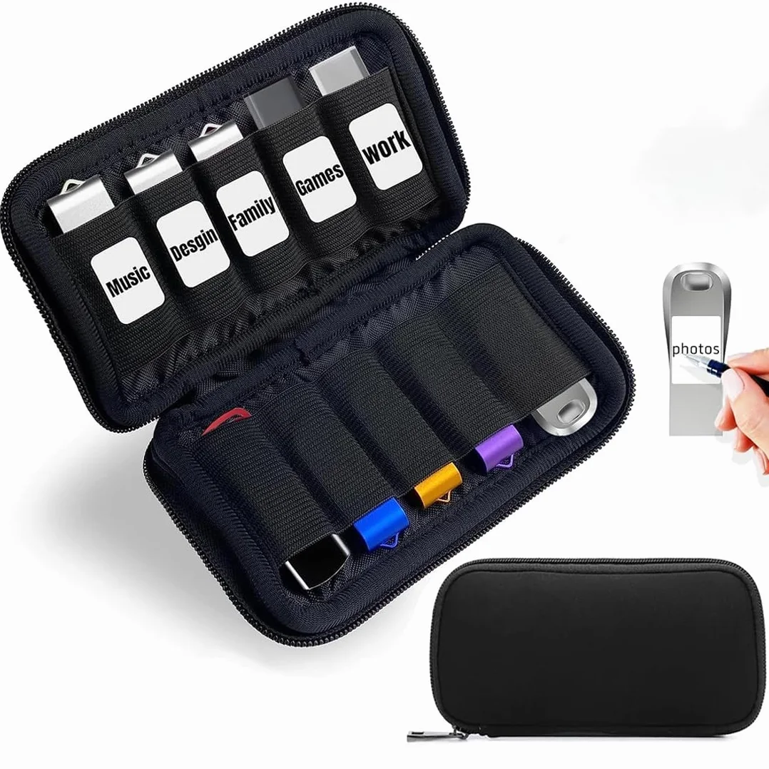Sac de Rangement pour Clé USB 10 Emplacements Étui de Stockage