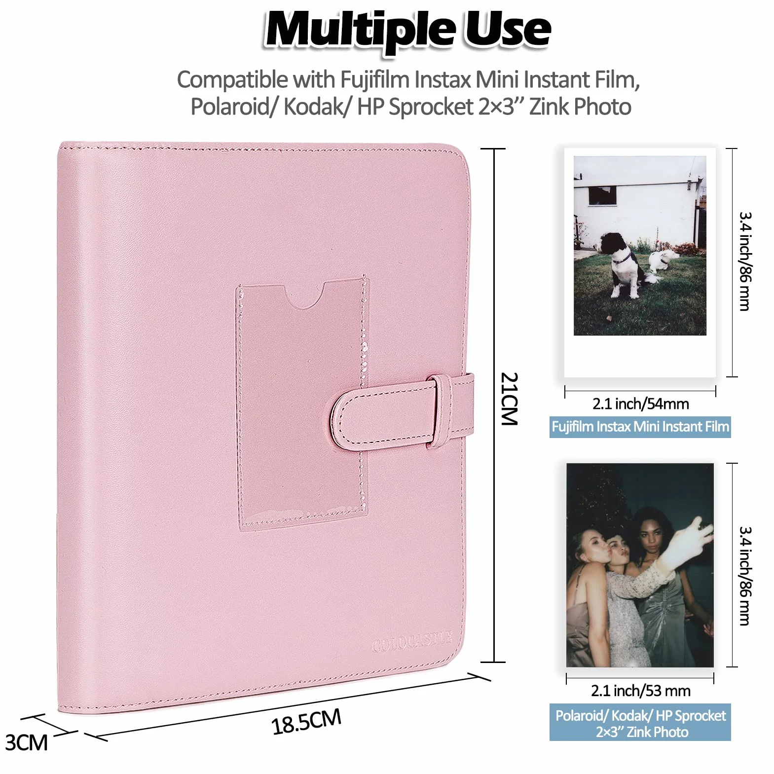 COLOCASTLE Album Photo pour Film 3 Pouces 272+1 Poches Compatible avec Fujifilm Instax Mini Polaroid Kodak