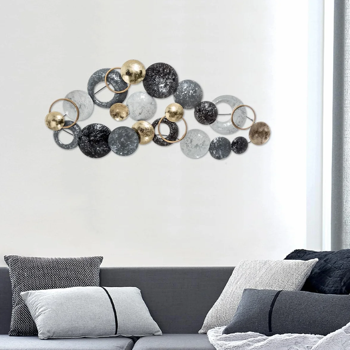Atmosphera - Déco Murale Bleue en métal 93x43 cm