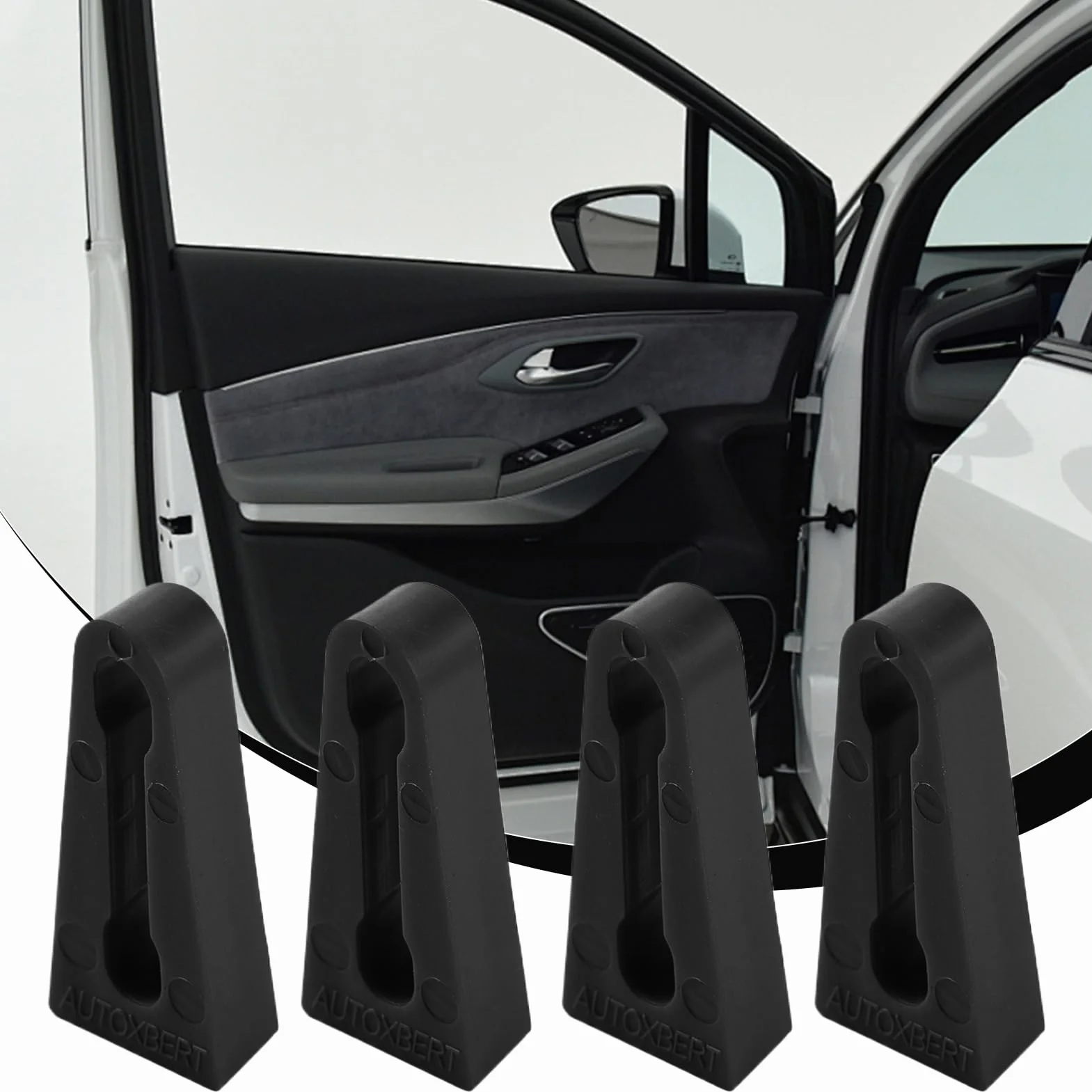 Automotive Door Lock Silencer - Noise Dampening Pad Set | Elastyczna gumowa osłona z poduszką ochronną, Simple Fit for Sedan Doors, SUV, Van Entry, Garage Use and Passenger Ride Enhancement