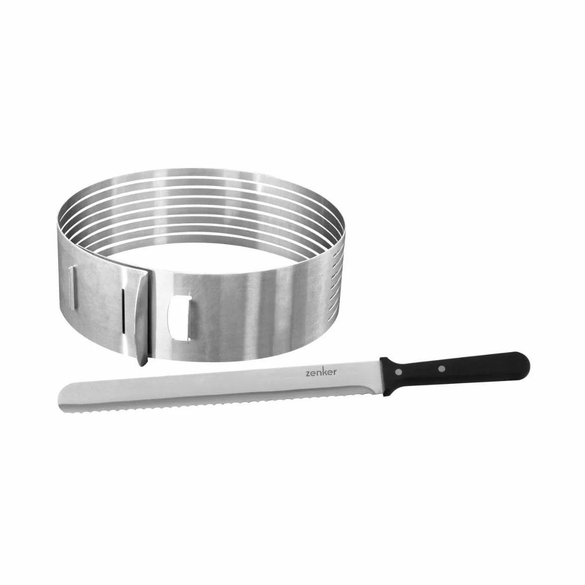 Zenker Ensemble 2 pièces découpe layer cake Acier inoxydable Plastique 30 cm Diam 26/28 cm