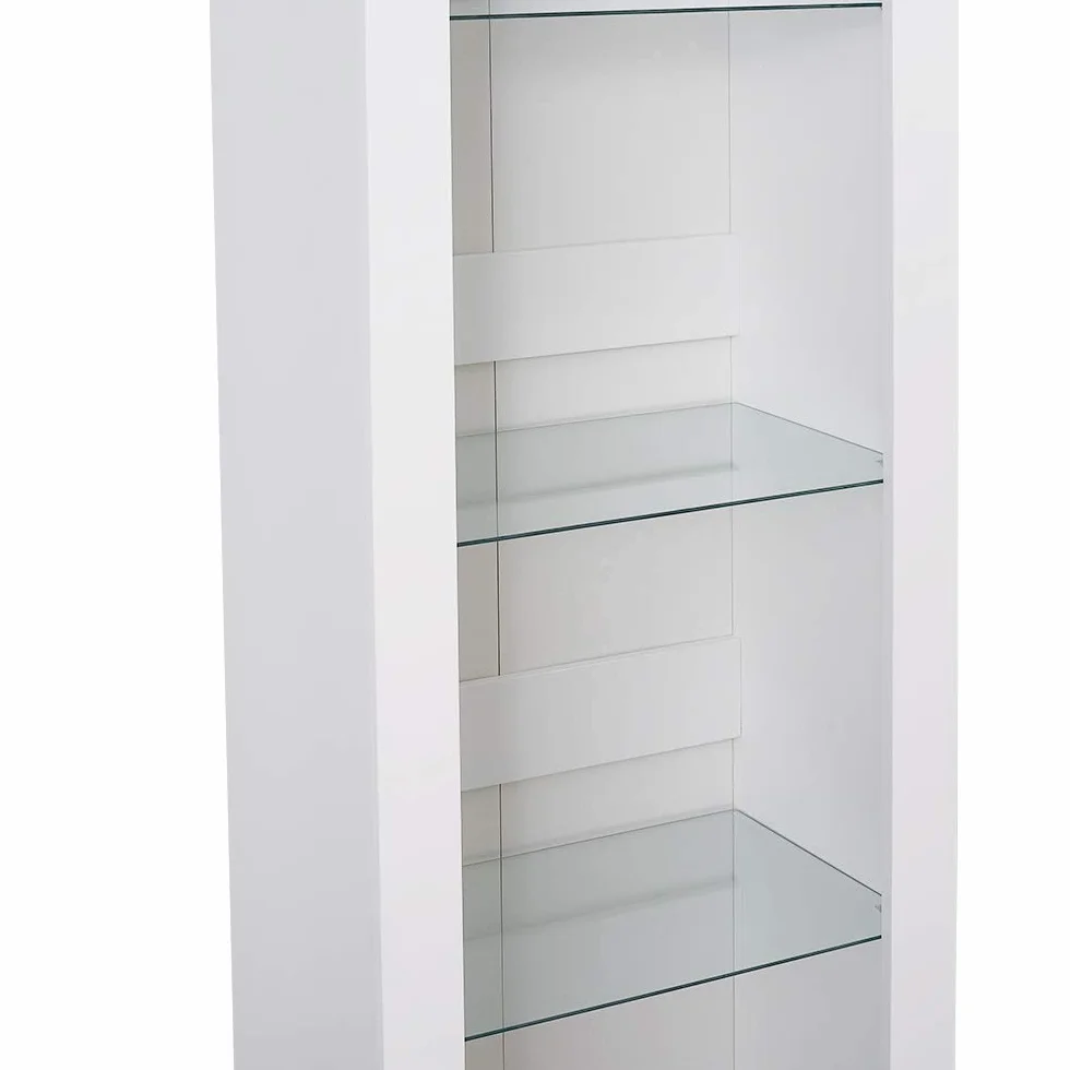 Panana Vitrine Lumières LED Meuble de Rangement avec Etagères sur Salon, Bureau, 55 x 35 x 166 cm (Blanc)
