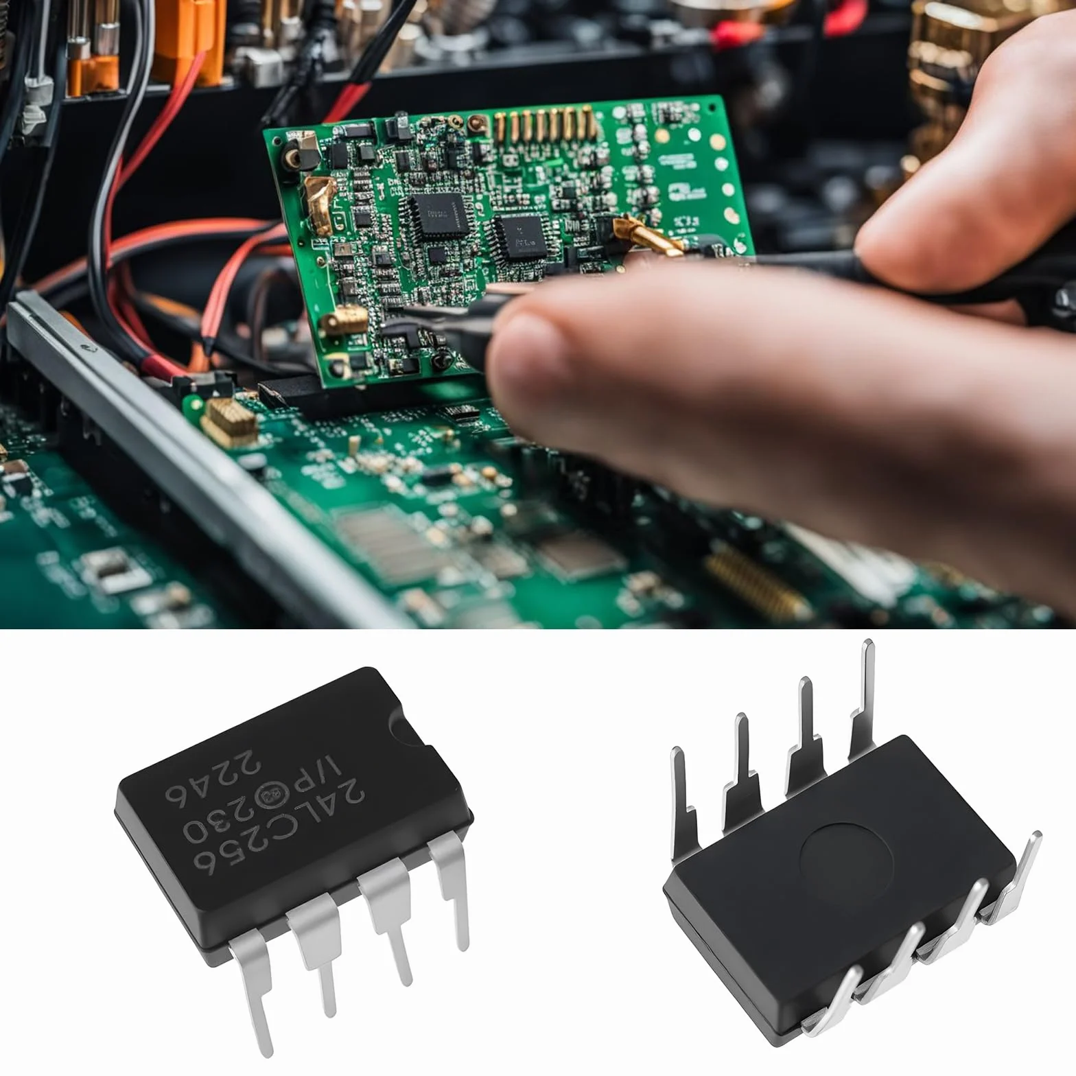 EMSea 24LC256-I/P Lot de 5 Modules Mémoire Dip-8 pour Circuits Imprimés DIY
