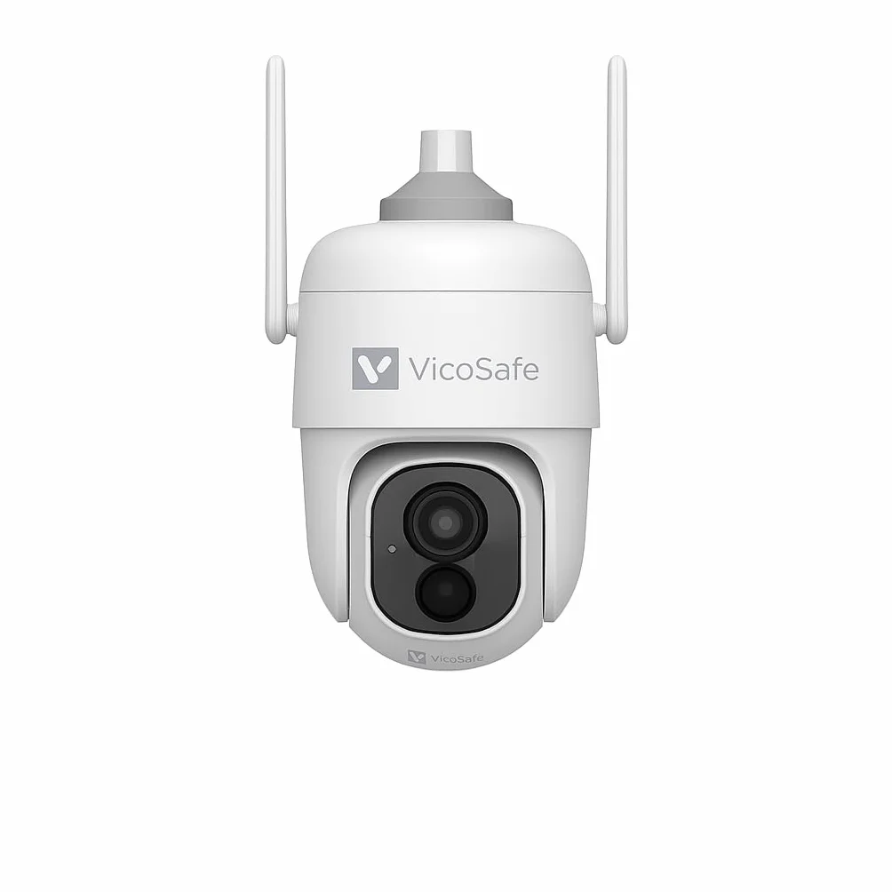 VicoHome bezprzewodowa zewnętrzna kamera monitoringu z panelem solarnym – kamera Wi-Fi 2K bateria, monitoring PTZ 360°, noktowizja, wykrywanie ruchu AI, 2-way audio, wodoodporna, chmura/karta SD