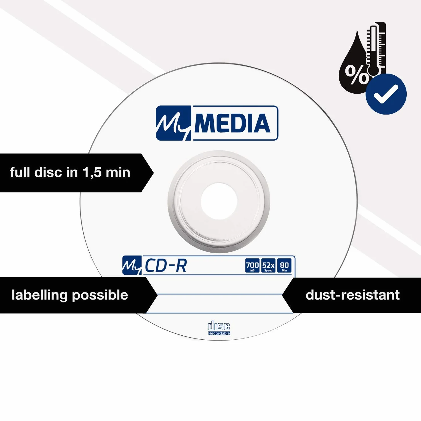 CD-R 700 MB - Opakowanie 10 Szt. Nieobrobione Płyty z 52-Krotną Prędkością Palenia, Długą Żywotnością i Możliwością Zadruku - Audio Rohling