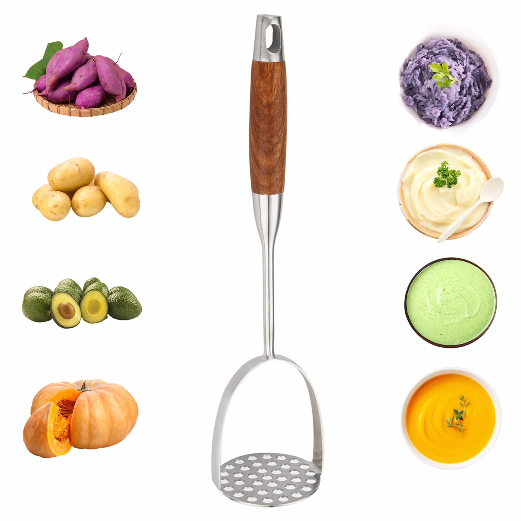 Ricer en acier inoxydable Presse Purée Manuel Écrase Pomme de Terre Heavy Duty