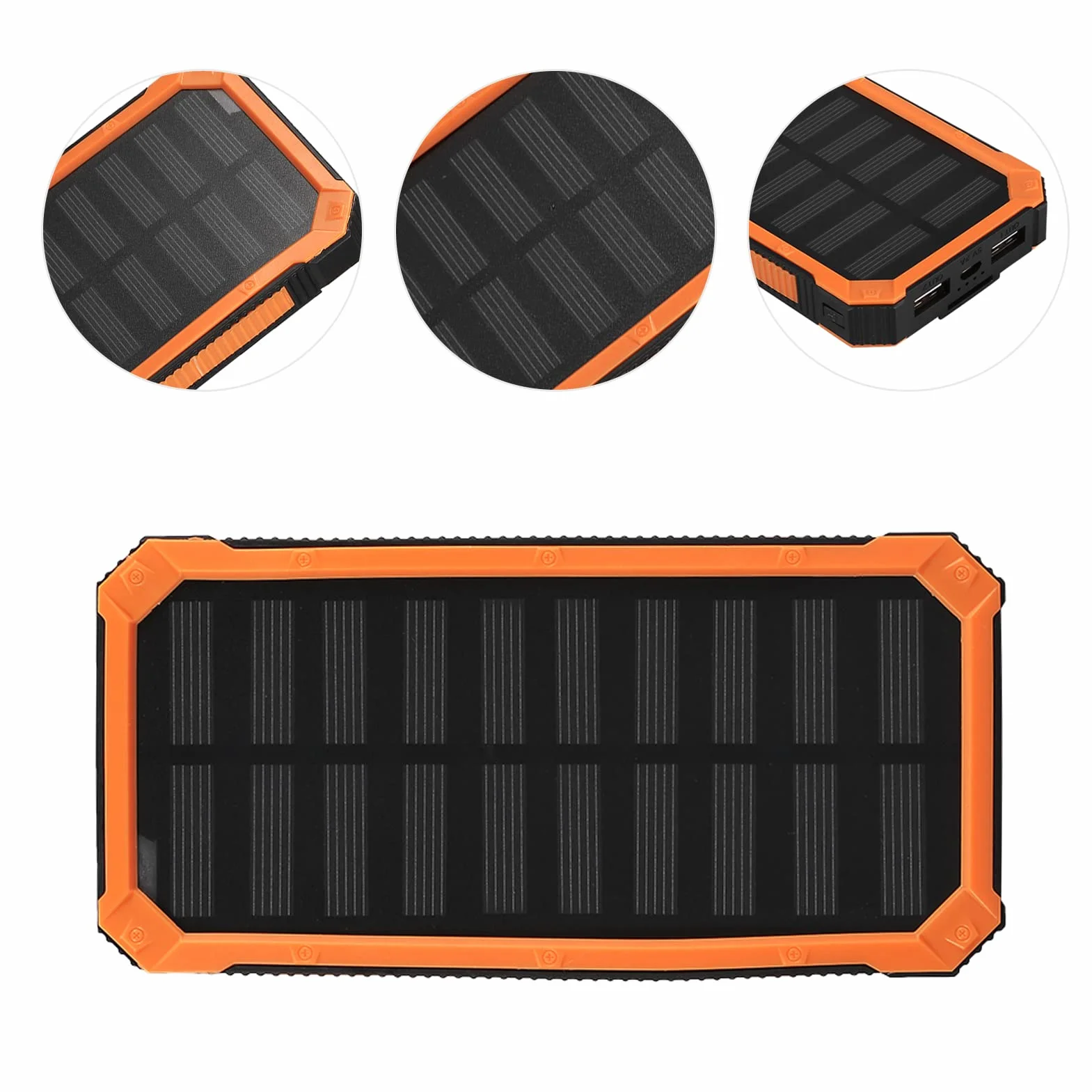 GOWENIC Mobilny Power Bank Przenośny 20000 MAh Szybkie ładowanie Podwójny Zestaw USB DIY do zajęć na świeżym Powietrzu (ORANGE)