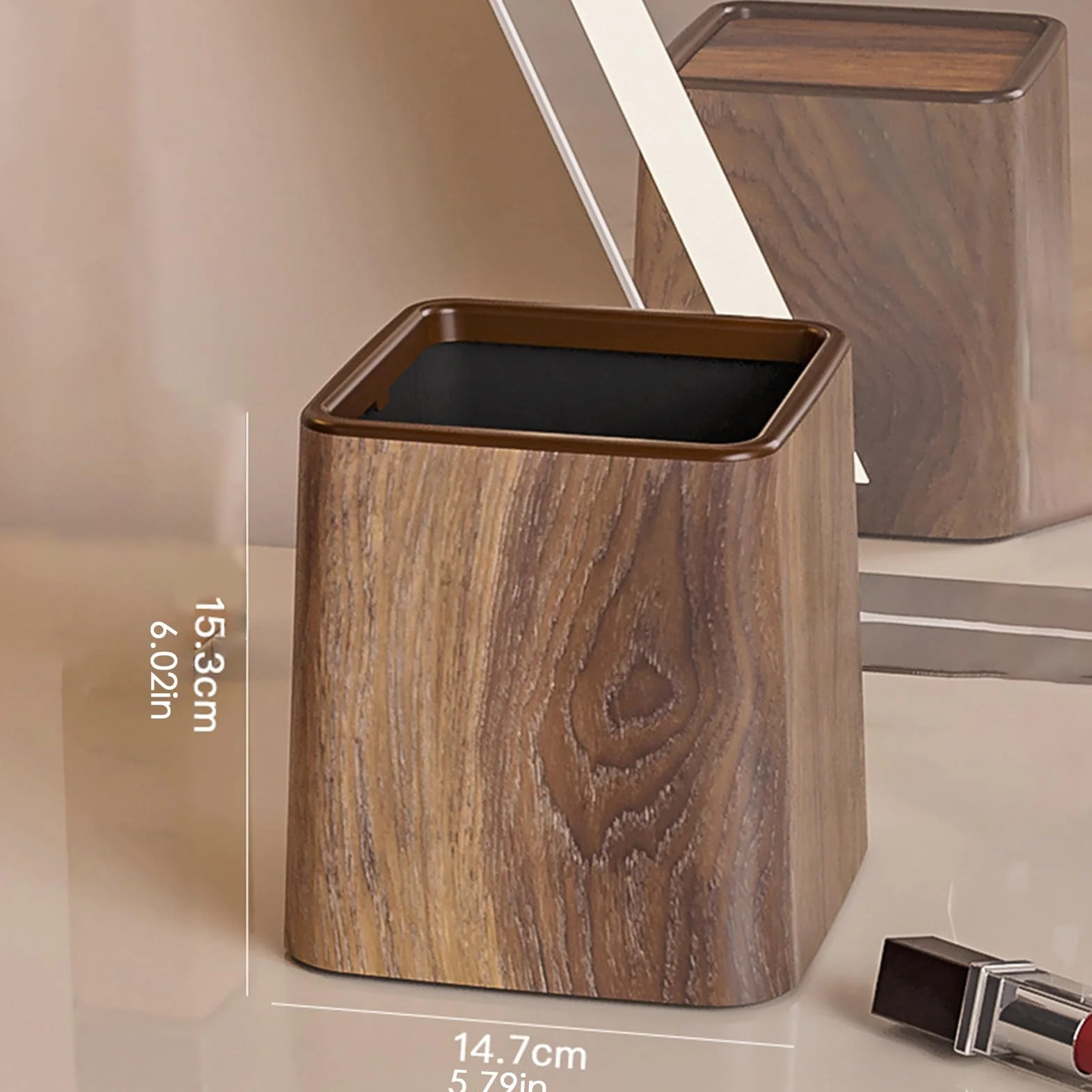Poubelle de Bureau Rétro avec Couvercle, Corbeille à Papier Recyclage Gain de Place
