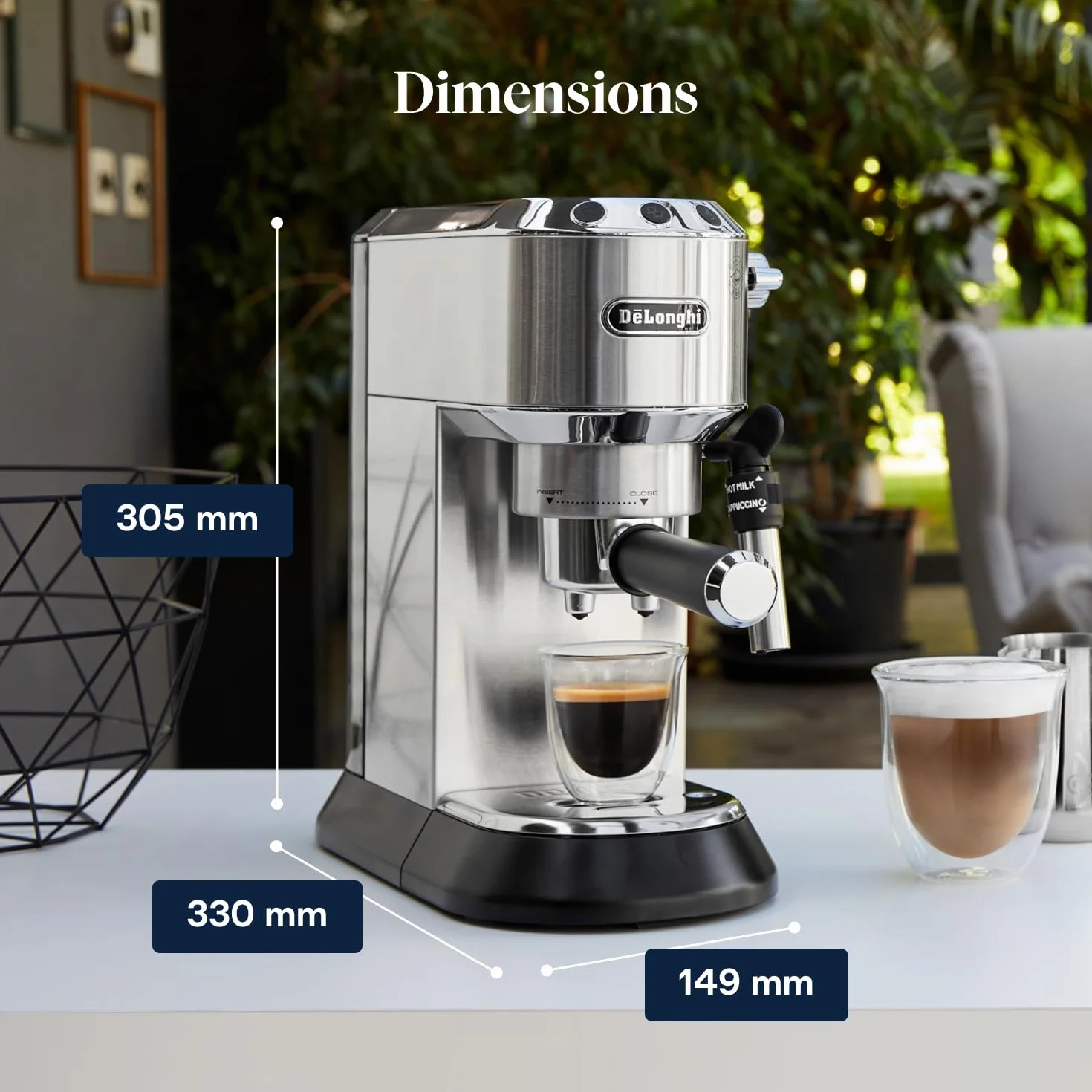 De'Longhi Dedica Style EC685.M Machine à Expresso 15 cm 1 L Métal Dosettes E.S.E