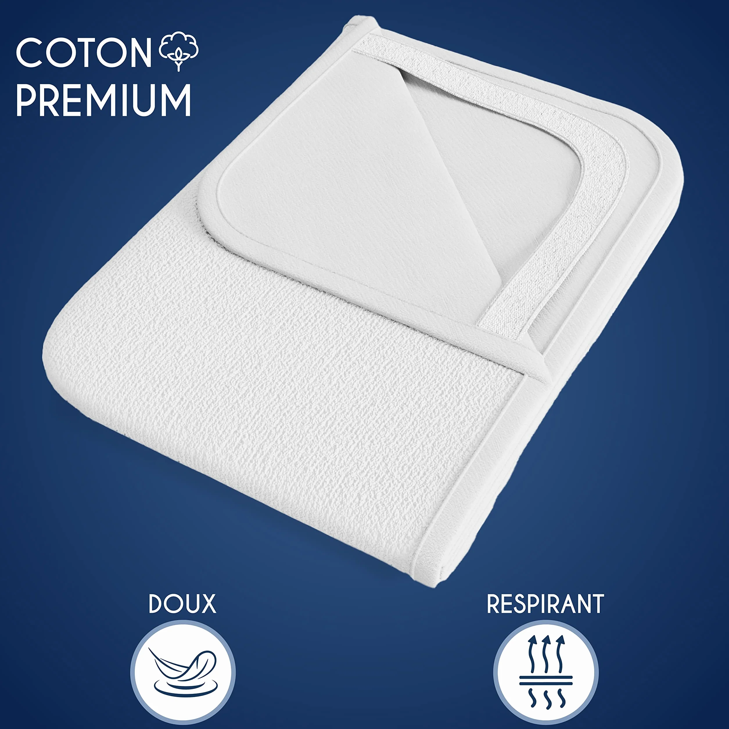 Dreamzie Protège Matelas 90x190 cm Imperméable Oeko TEX Coton Respirant 4 Coins Elastiques