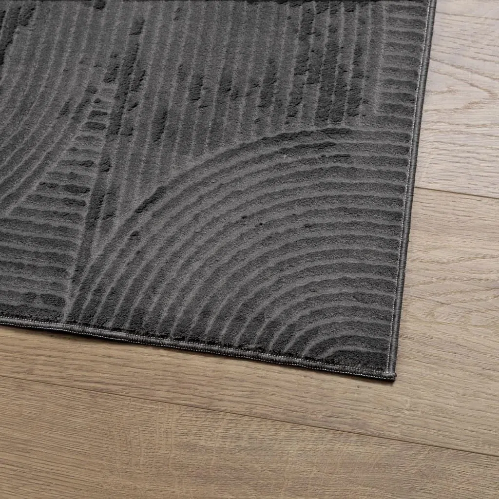 Tapis IZA Poils Courts Style scandinave Anthracite 240 x 340 cm, Polyester 100 pour Cent, Poil 8 mm, Confort pour Salon Chambre Couloir entrée